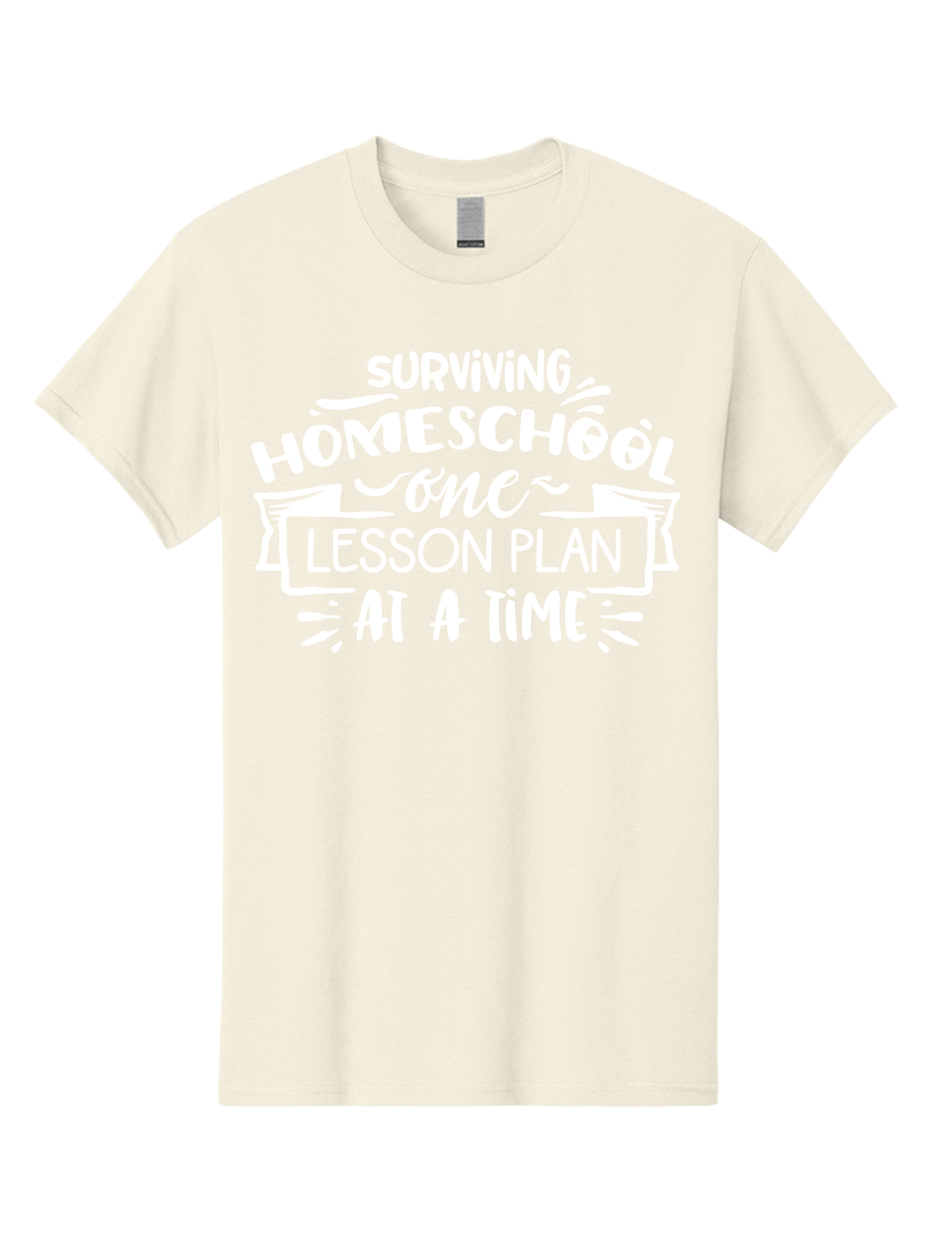 Surviving-Homeschool-7 Men'S Graphic Tee, 100% Cotton, Comfortable Casual Summer Wear, Machine Washable, Homeschool Survival, Homeschooling, Lesson Planning, Education, Teaching, Parenting, Humorous Quote, Inspirational Quote, Teaching Tip Aab438