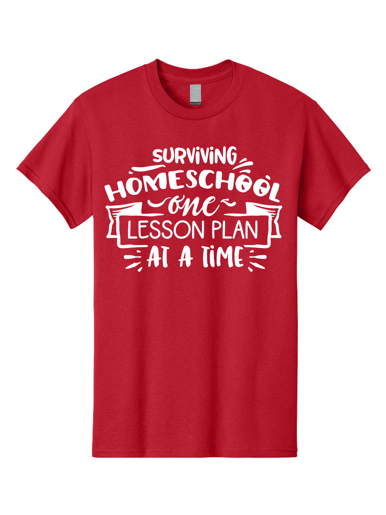 Surviving-Homeschool-7 Men'S Graphic Tee, 100% Cotton, Comfortable Casual Summer Wear, Machine Washable, Homeschool Survival, Homeschooling, Lesson Planning, Education, Teaching, Parenting, Humorous Quote, Inspirational Quote, Teaching Tip Aab438