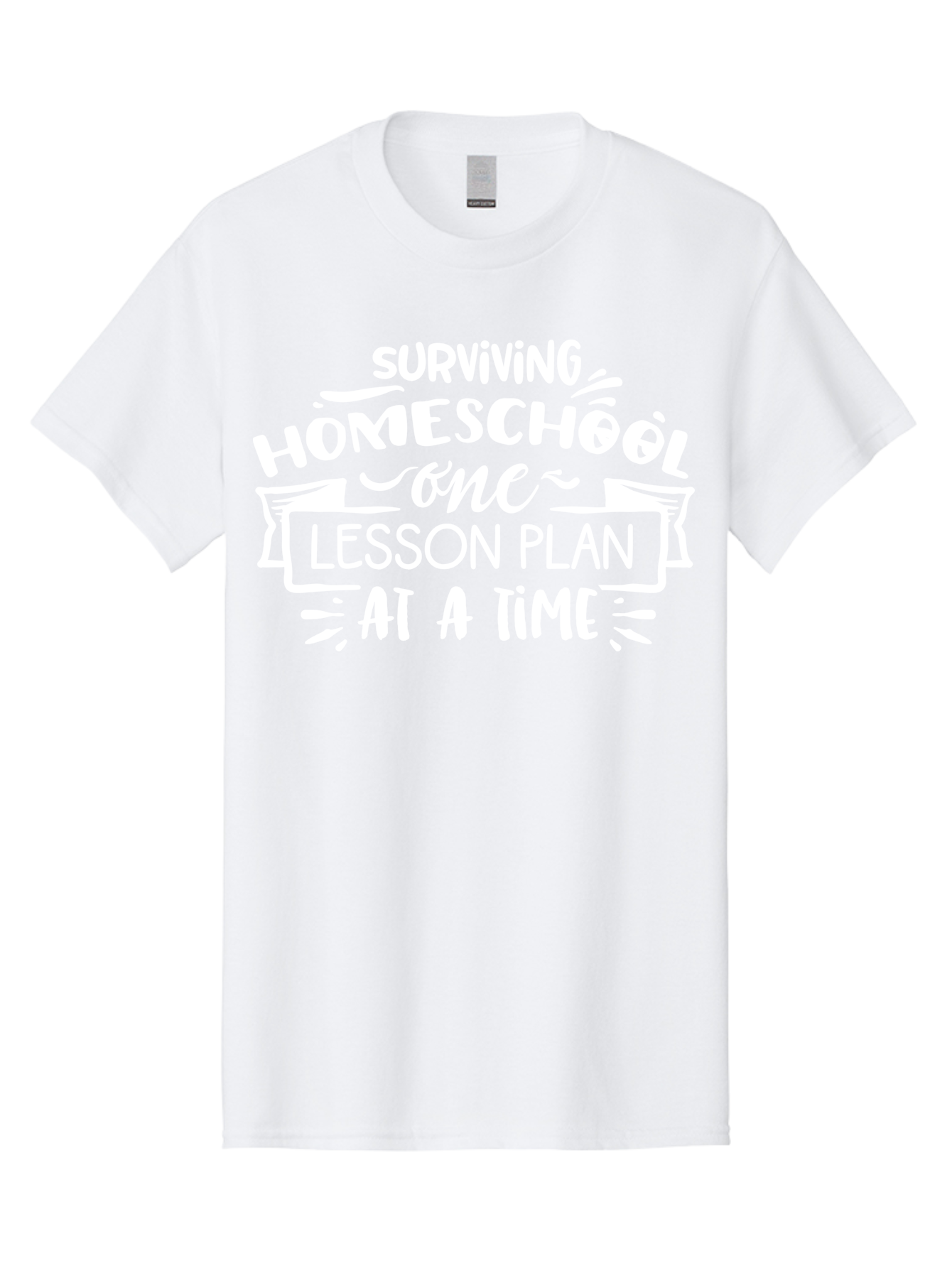 Surviving-Homeschool-7 Men'S Graphic Tee, 100% Cotton, Comfortable Casual Summer Wear, Machine Washable, Homeschool Survival, Homeschooling, Lesson Planning, Education, Teaching, Parenting, Humorous Quote, Inspirational Quote, Teaching Tip Aab438
