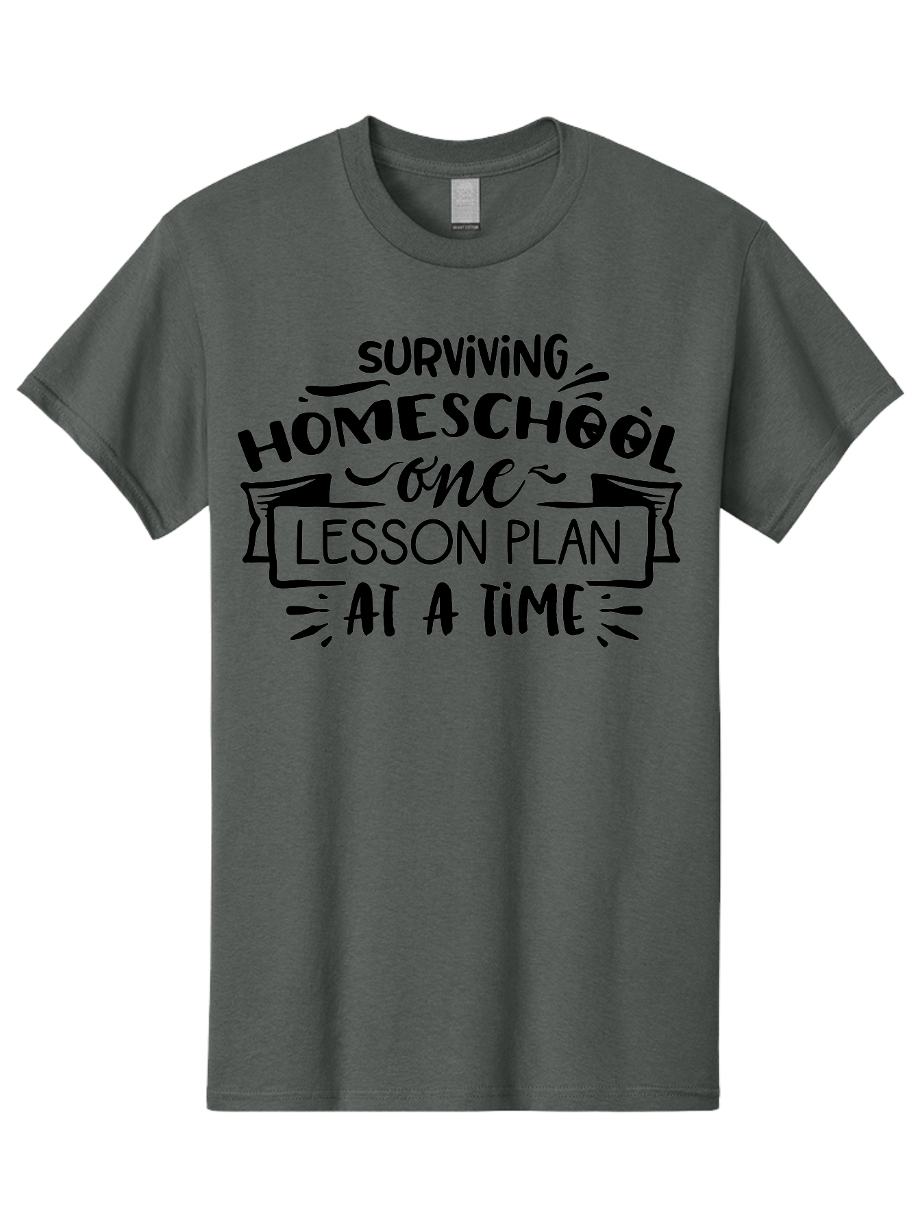 Surviving-Homeschool-8 Men'S Graphic Tee, 100% Cotton, Comfortable Casual Summer Wear, Machine Washable, Homeschool Survival, Lesson Planning, Education Humor, Teaching Tips, Parenting Advice, School Life, Funny Quotes Aab439