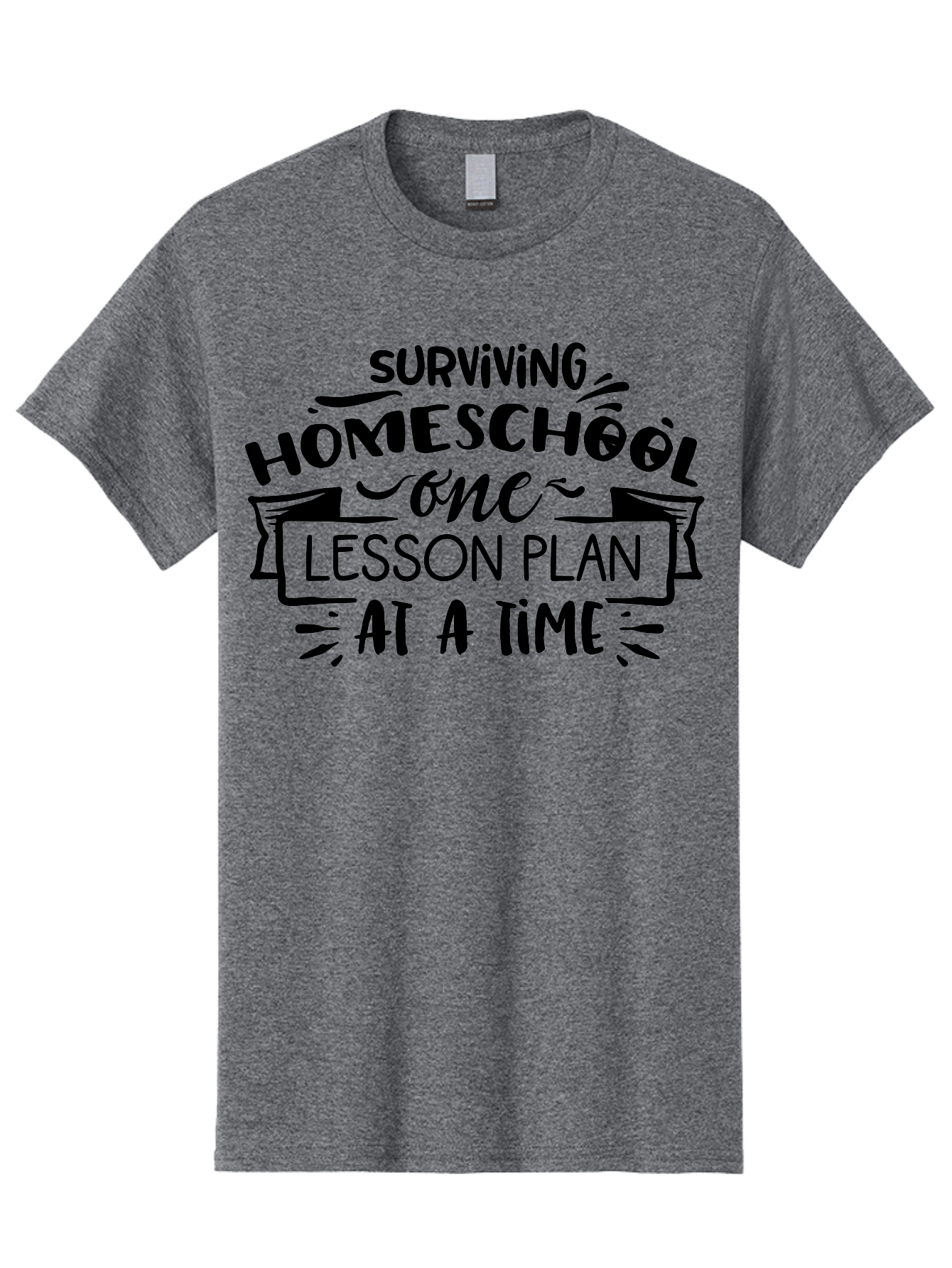 Surviving-Homeschool-8 Men'S Graphic Tee, 100% Cotton, Comfortable Casual Summer Wear, Machine Washable, Homeschool Survival, Lesson Planning, Education Humor, Teaching Tips, Parenting Advice, School Life, Funny Quotes Aab439