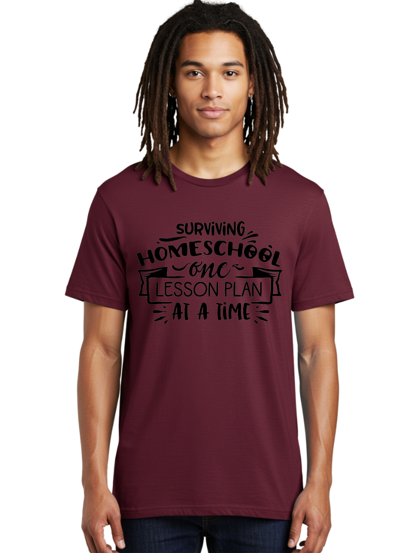 Surviving-Homeschool-8 Men'S Graphic Tee, 100% Cotton, Comfortable Casual Summer Wear, Machine Washable, Homeschool Survival, Lesson Planning, Education Humor, Teaching Tips, Parenting Advice, School Life, Funny Quotes Aab439
