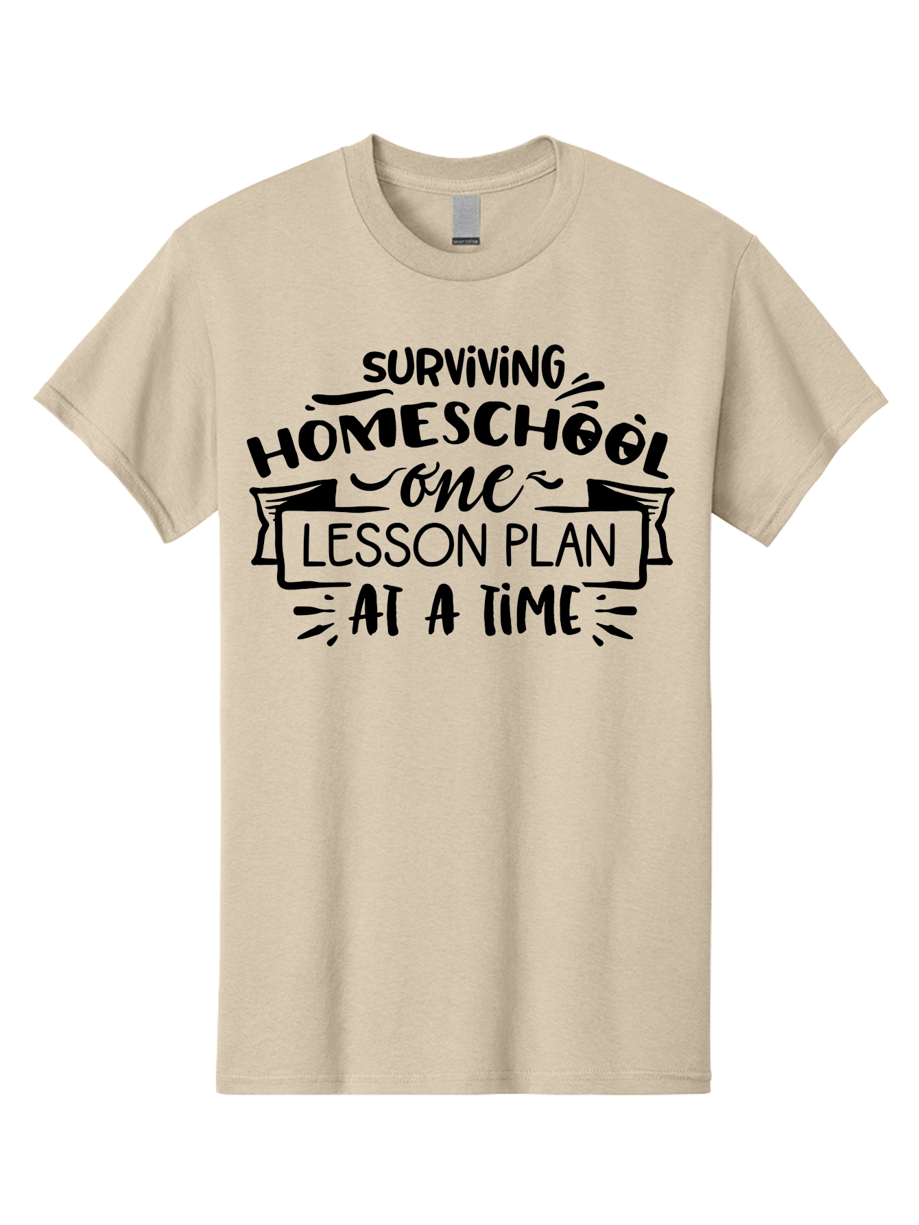 Surviving-Homeschool-8 Men'S Graphic Tee, 100% Cotton, Comfortable Casual Summer Wear, Machine Washable, Homeschool Survival, Lesson Planning, Education Humor, Teaching Tips, Parenting Advice, School Life, Funny Quotes Aab439