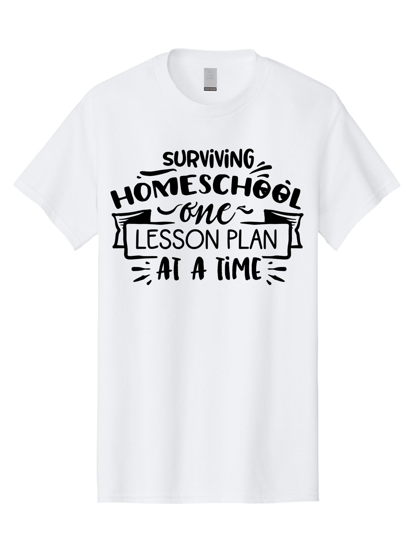 Surviving-Homeschool-8 Men'S Graphic Tee, 100% Cotton, Comfortable Casual Summer Wear, Machine Washable, Homeschool Survival, Lesson Planning, Education Humor, Teaching Tips, Parenting Advice, School Life, Funny Quotes Aab439