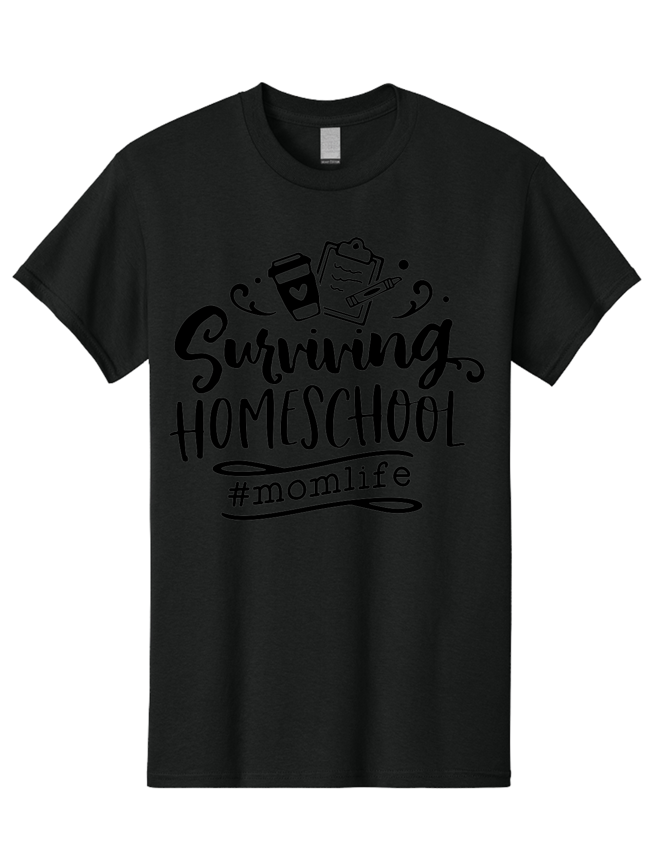 Surviving-Homeschool Men'S Graphic Tee, 100% Cotton, Comfortable Casual Summer Wear, Machine Washable, Homeschooling, Mom Life, Parenting, Education, Coffee Culture, Momlife, Modern Parenting, Family Life, Homeschool Mom Aab441