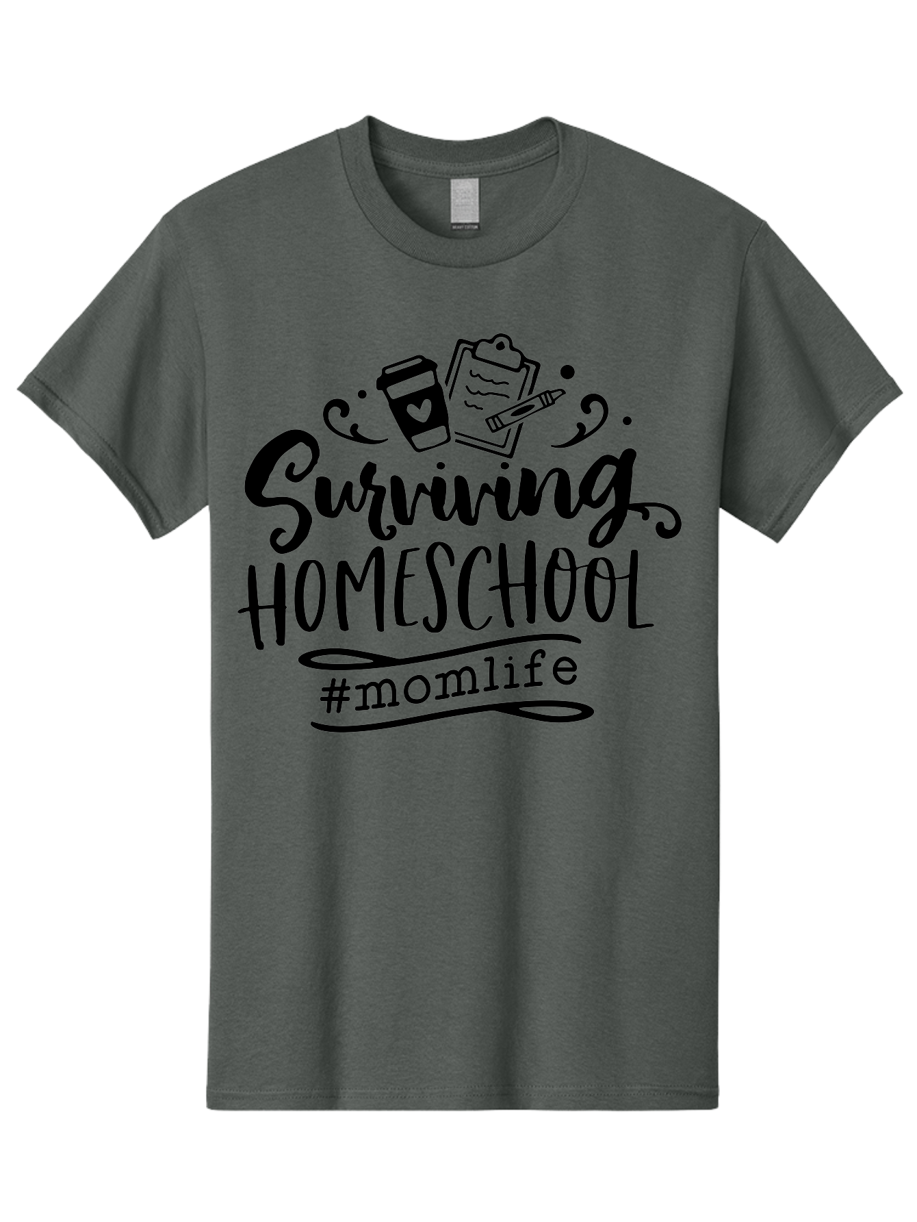 Surviving-Homeschool Men'S Graphic Tee, 100% Cotton, Comfortable Casual Summer Wear, Machine Washable, Homeschooling, Mom Life, Parenting, Education, Coffee Culture, Momlife, Modern Parenting, Family Life, Homeschool Mom Aab441