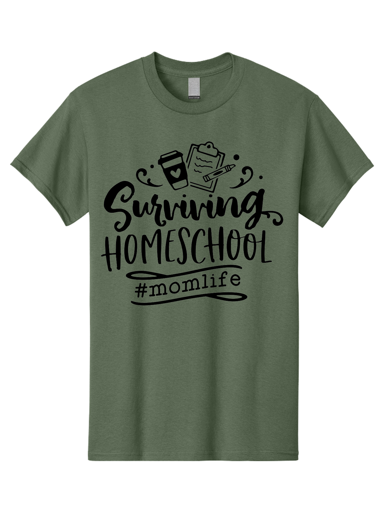 Surviving-Homeschool Men'S Graphic Tee, 100% Cotton, Comfortable Casual Summer Wear, Machine Washable, Homeschooling, Mom Life, Parenting, Education, Coffee Culture, Momlife, Modern Parenting, Family Life, Homeschool Mom Aab441