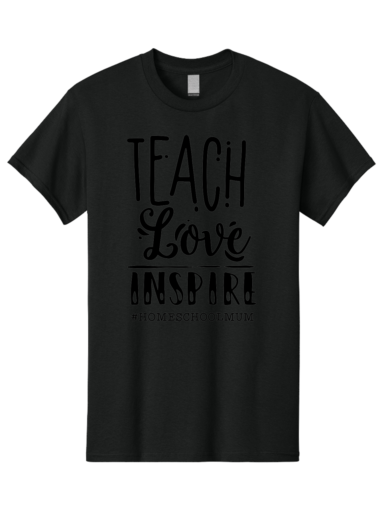 Teach-Love-Inspire-1 Men'S Graphic Tee, 100% Cotton, Comfortable Casual Summer Wear, Machine Washable, Homeschooling Inspiration, Teaching With Love, Parenting Motivation, Inspirational Quotes, Homeschool Mum, Teaching Philosophy, Aab442