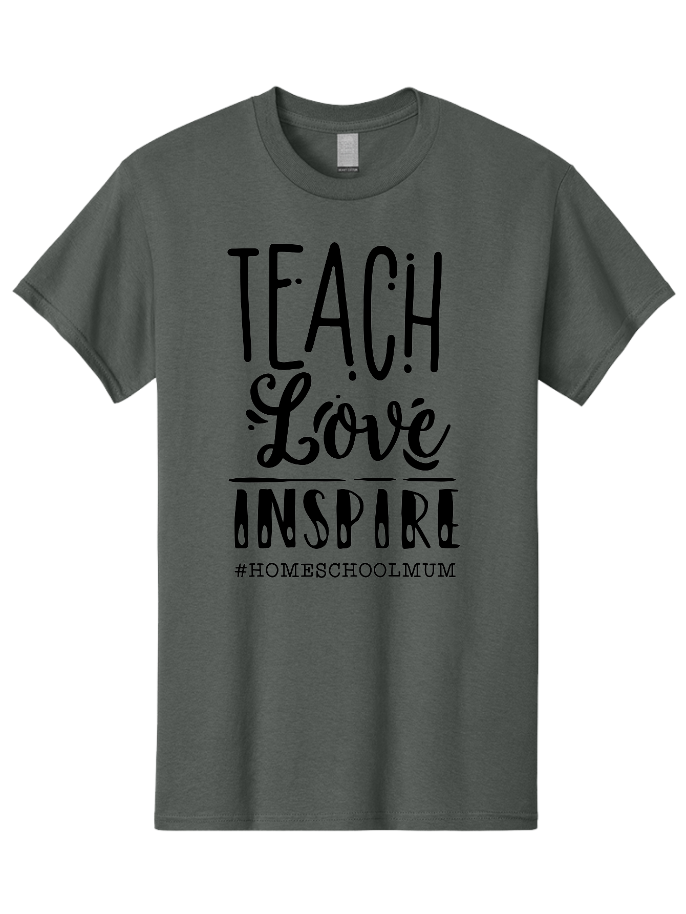 Teach-Love-Inspire-1 Men'S Graphic Tee, 100% Cotton, Comfortable Casual Summer Wear, Machine Washable, Homeschooling Inspiration, Teaching With Love, Parenting Motivation, Inspirational Quotes, Homeschool Mum, Teaching Philosophy, Aab442