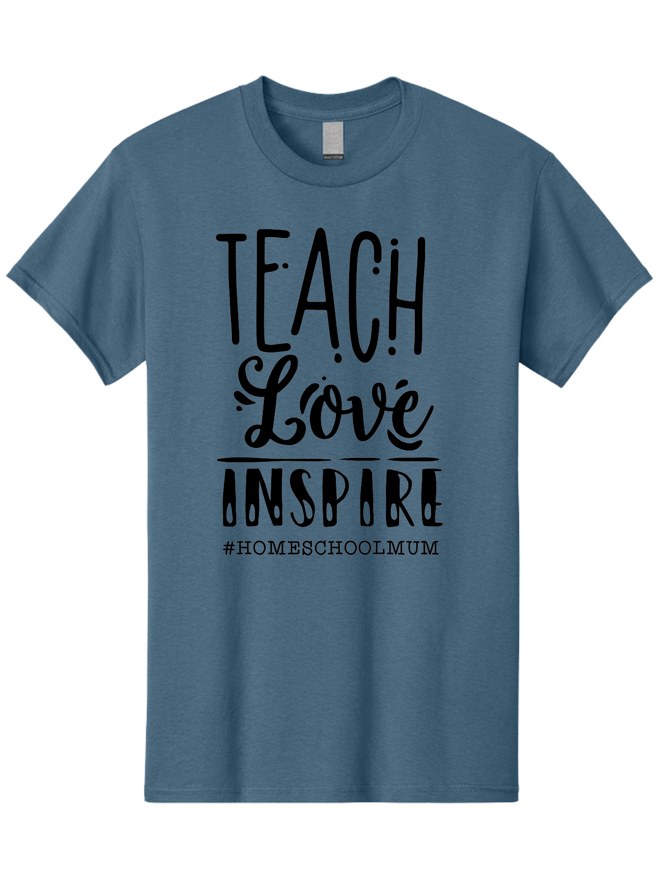 Teach-Love-Inspire-1 Men'S Graphic Tee, 100% Cotton, Comfortable Casual Summer Wear, Machine Washable, Homeschooling Inspiration, Teaching With Love, Parenting Motivation, Inspirational Quotes, Homeschool Mum, Teaching Philosophy, Aab442