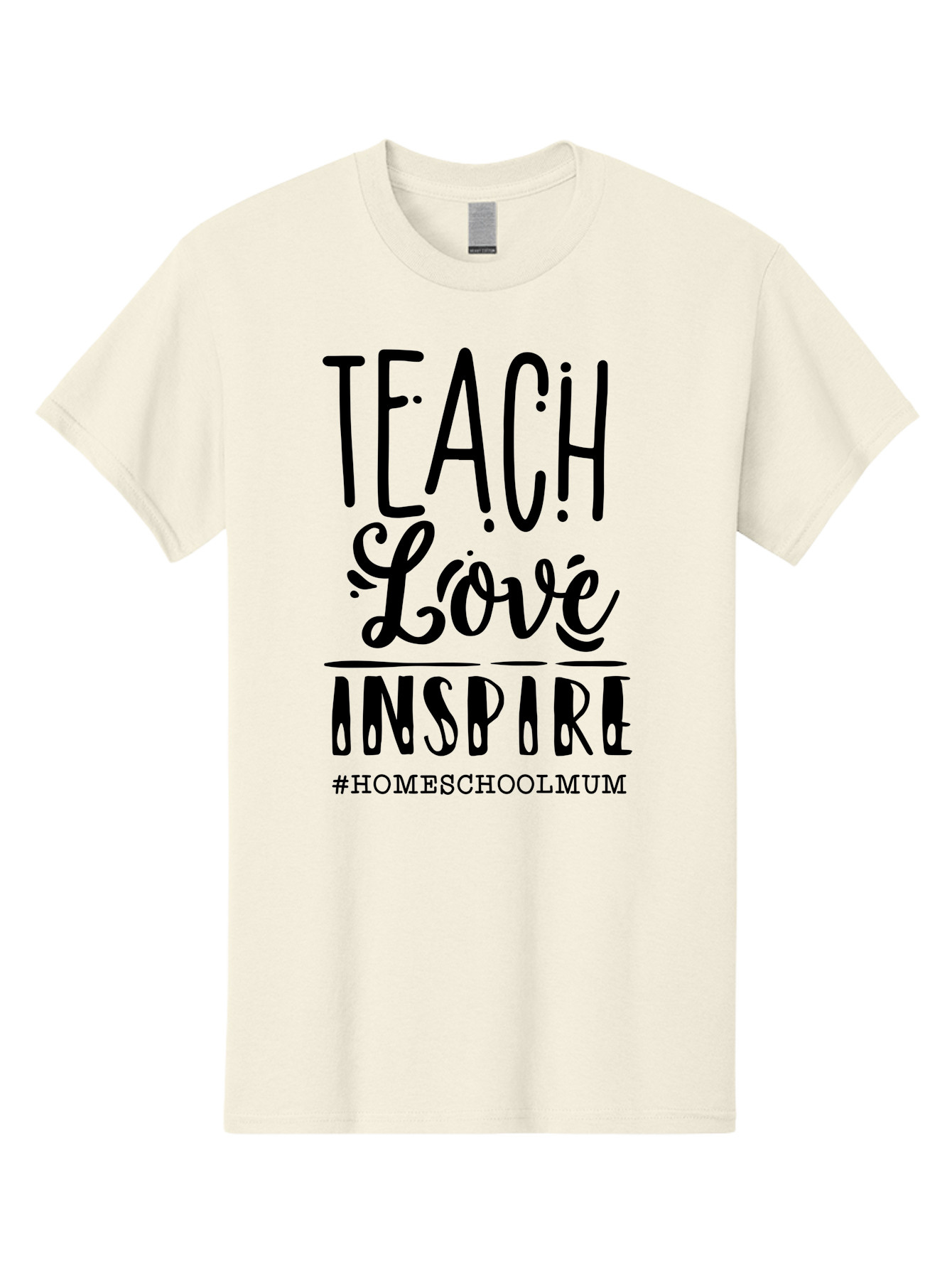Teach-Love-Inspire-1 Men'S Graphic Tee, 100% Cotton, Comfortable Casual Summer Wear, Machine Washable, Homeschooling Inspiration, Teaching With Love, Parenting Motivation, Inspirational Quotes, Homeschool Mum, Teaching Philosophy, Aab442