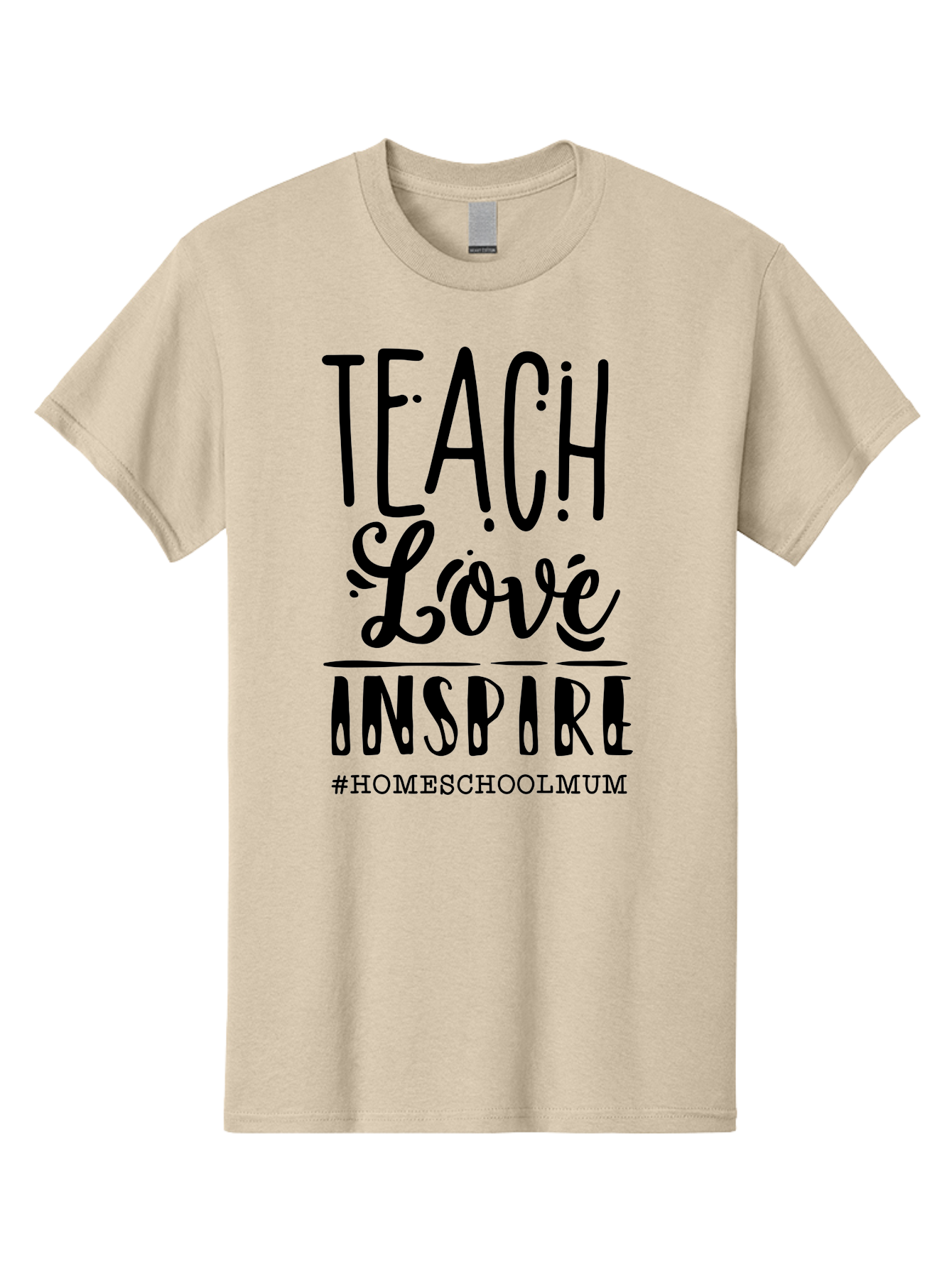 Teach-Love-Inspire-1 Men'S Graphic Tee, 100% Cotton, Comfortable Casual Summer Wear, Machine Washable, Homeschooling Inspiration, Teaching With Love, Parenting Motivation, Inspirational Quotes, Homeschool Mum, Teaching Philosophy, Aab442