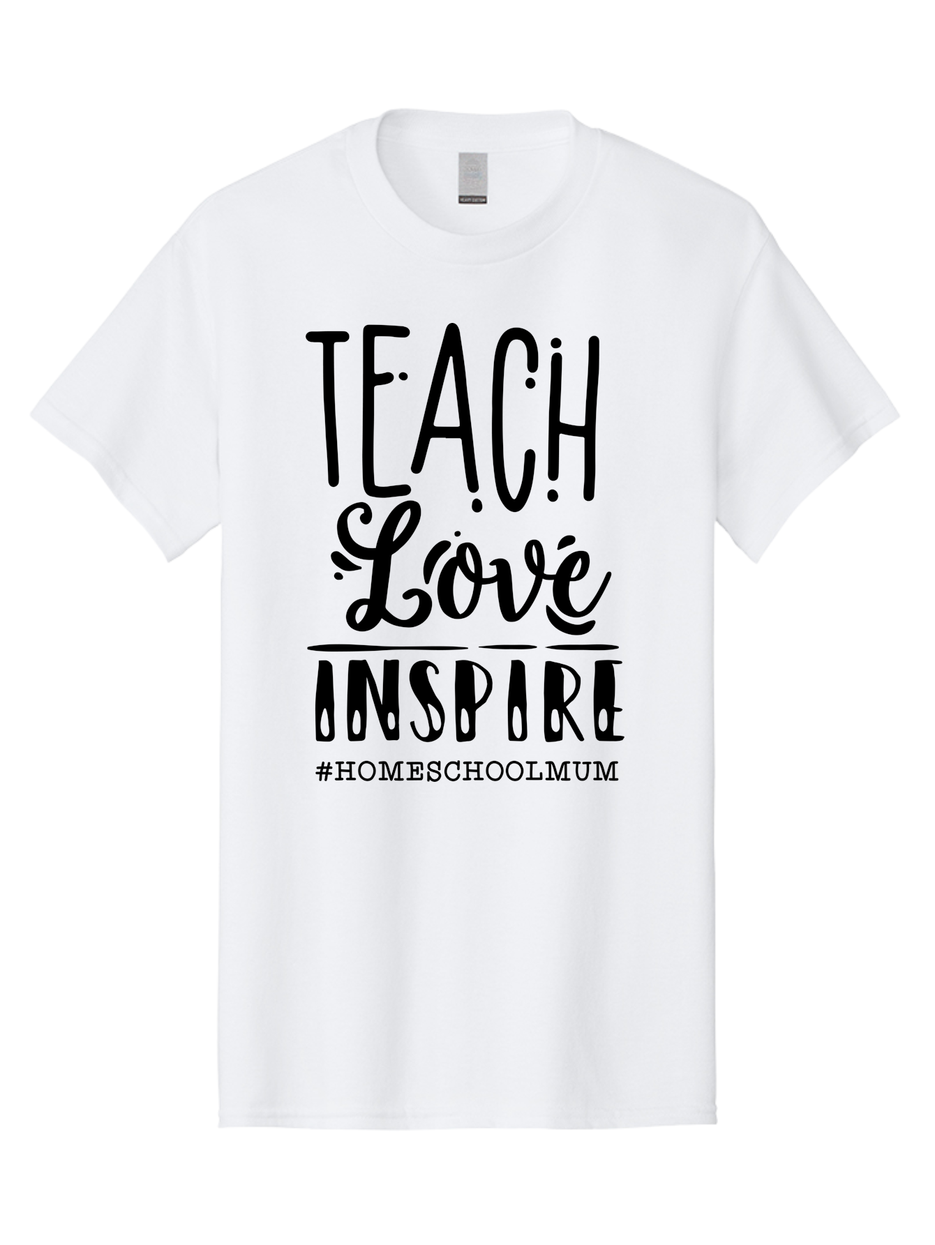 Teach-Love-Inspire-1 Men'S Graphic Tee, 100% Cotton, Comfortable Casual Summer Wear, Machine Washable, Homeschooling Inspiration, Teaching With Love, Parenting Motivation, Inspirational Quotes, Homeschool Mum, Teaching Philosophy, Aab442
