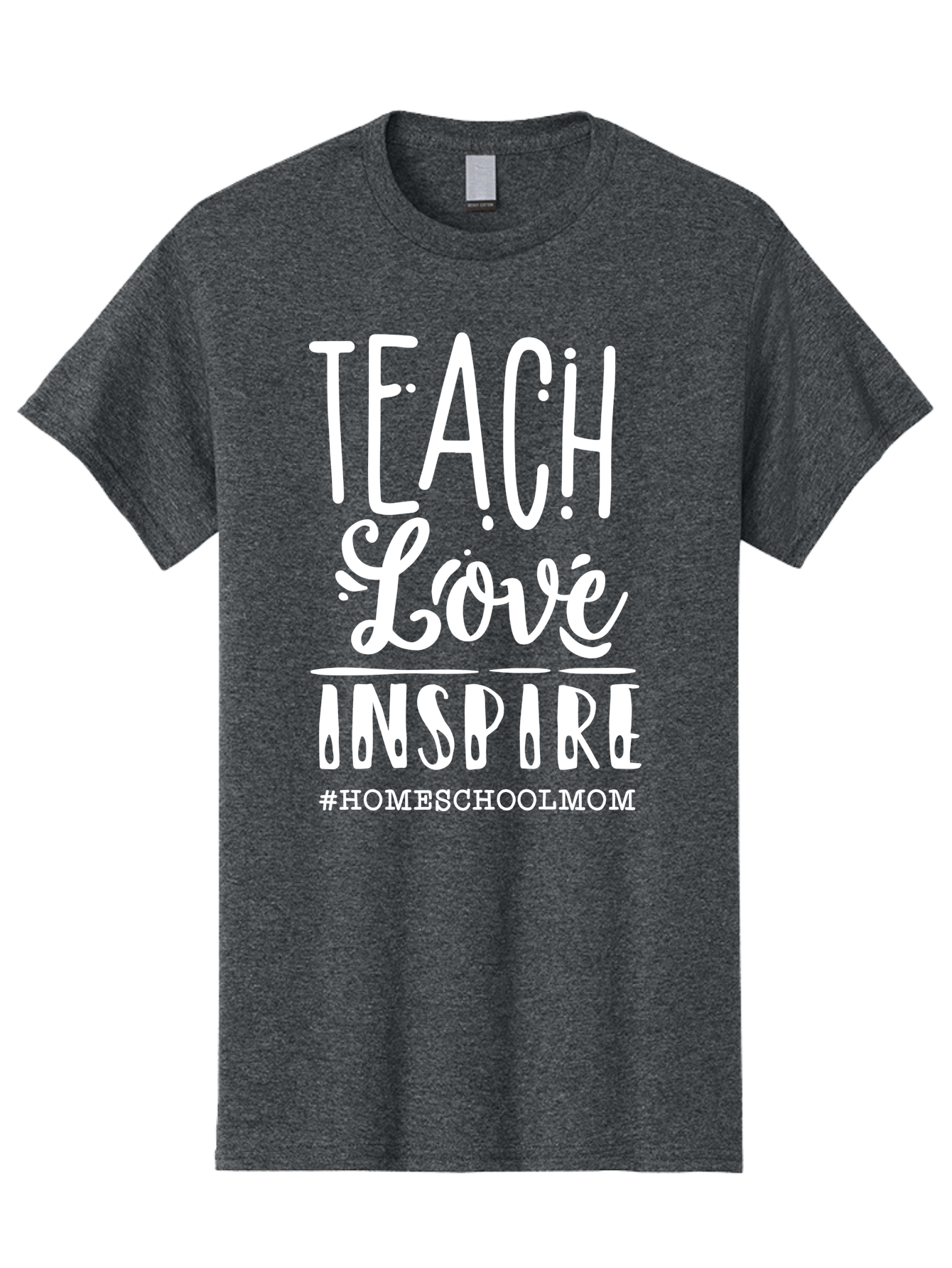 Teach-Love-Inspire-2 Men'S Graphic Tee, 100% Cotton, Comfortable Casual Summer Wear, Machine Washable, Homeschool Mom, Inspirational Quote, Teaching With Love, Homeschooling Inspiration, Motivational Phrase, Teaching Inspiration, Aab443