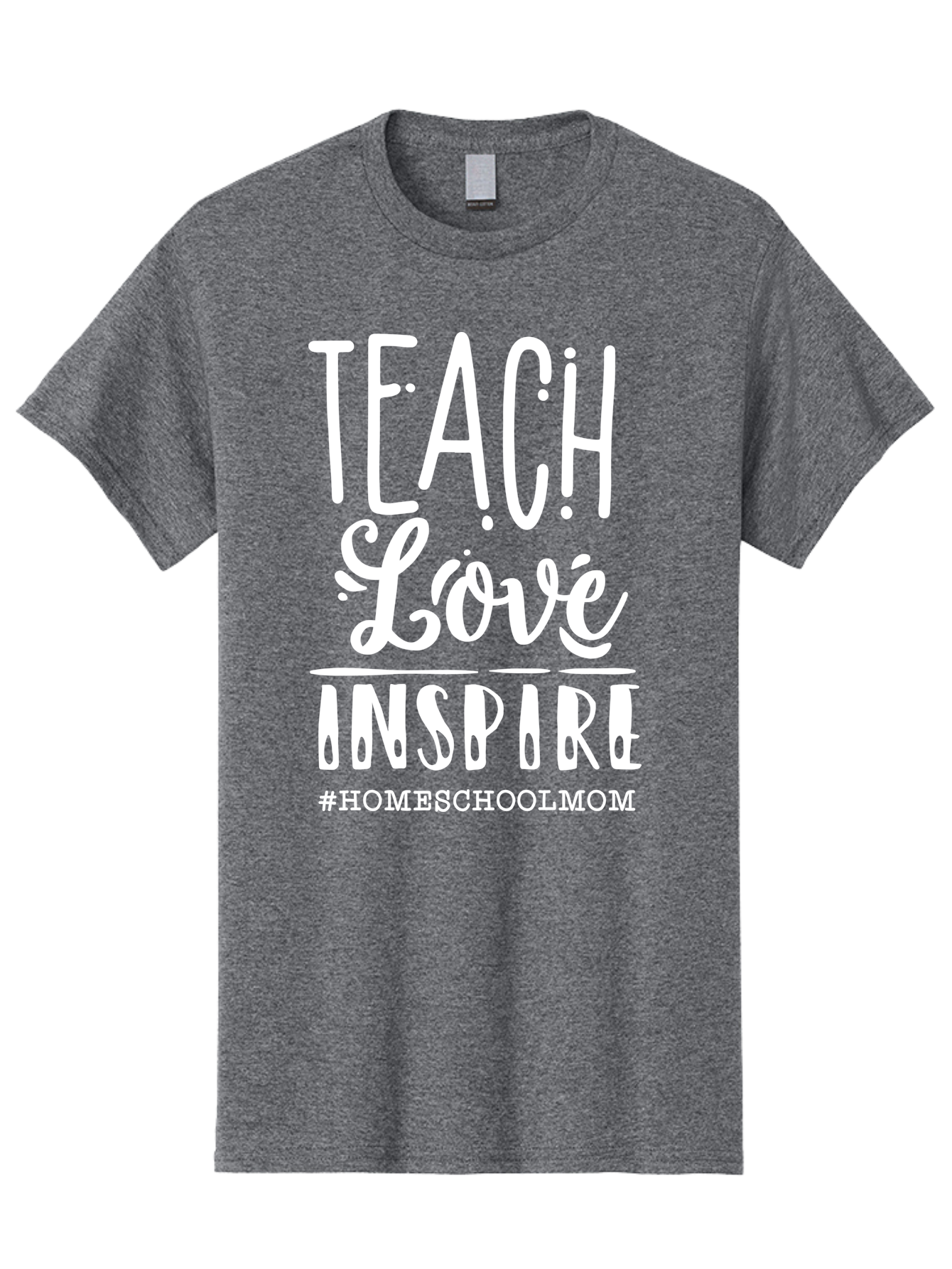 Teach-Love-Inspire-2 Men'S Graphic Tee, 100% Cotton, Comfortable Casual Summer Wear, Machine Washable, Homeschool Mom, Inspirational Quote, Teaching With Love, Homeschooling Inspiration, Motivational Phrase, Teaching Inspiration, Aab443
