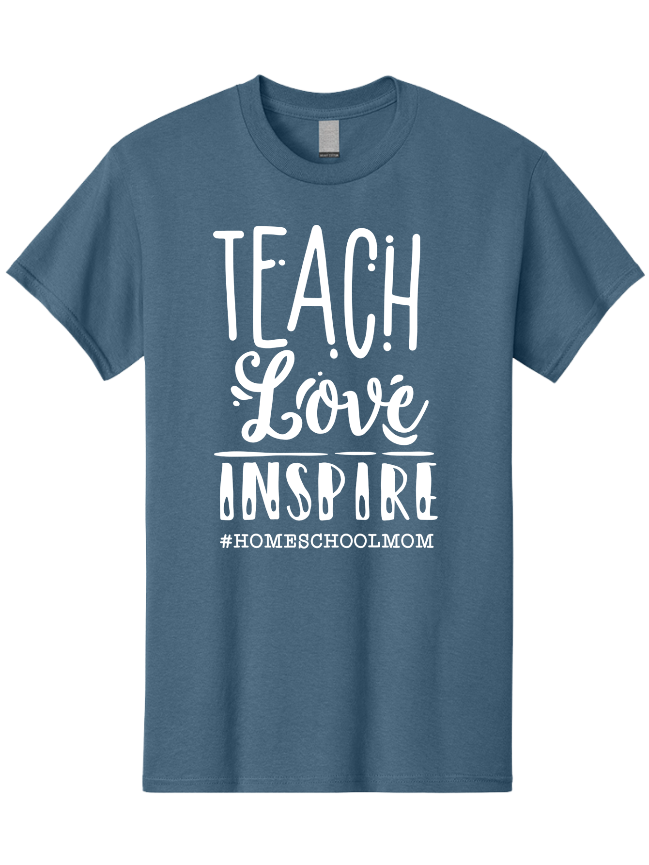 Teach-Love-Inspire-2 Men'S Graphic Tee, 100% Cotton, Comfortable Casual Summer Wear, Machine Washable, Homeschool Mom, Inspirational Quote, Teaching With Love, Homeschooling Inspiration, Motivational Phrase, Teaching Inspiration, Aab443