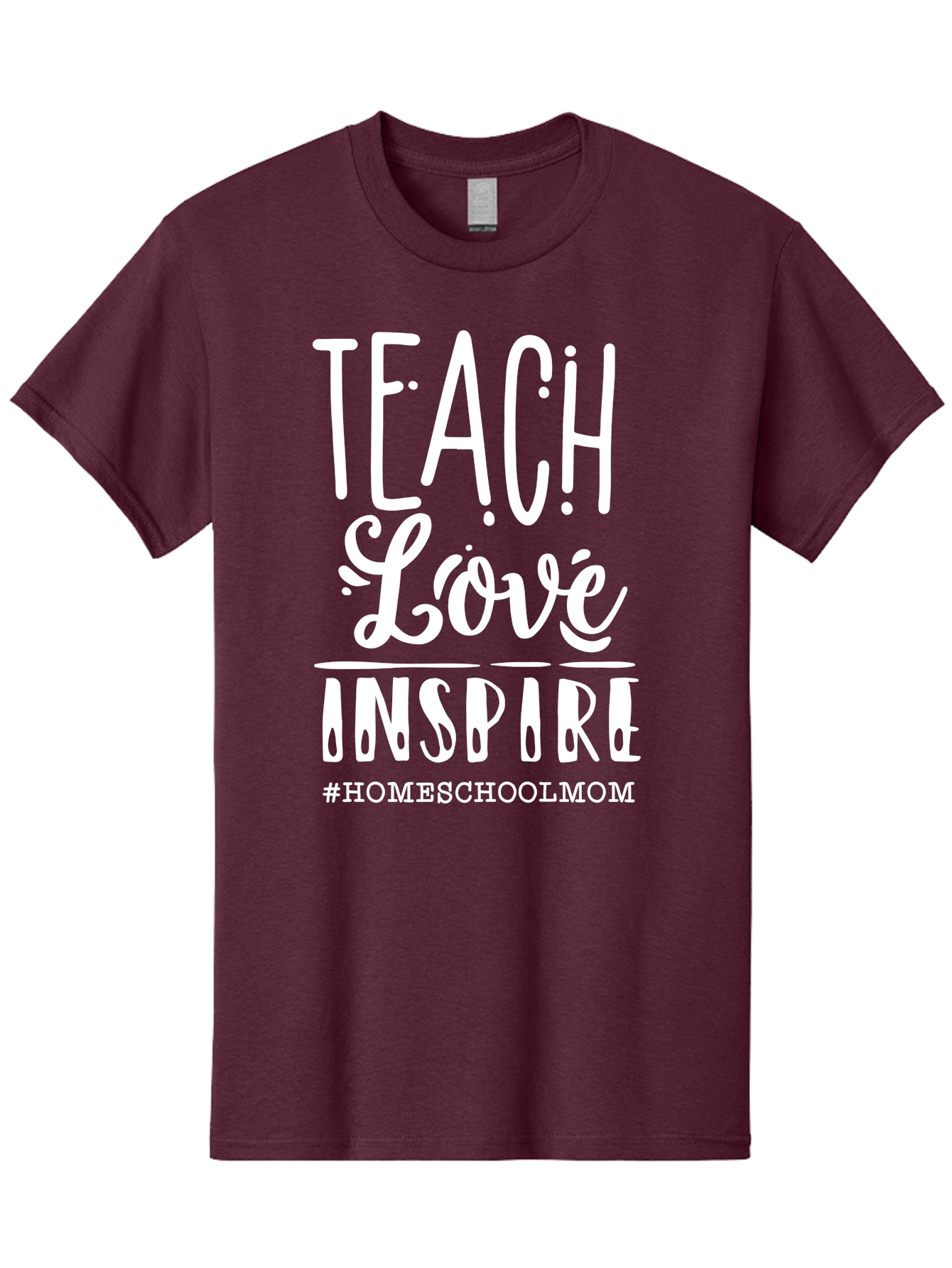 Teach-Love-Inspire-2 Men'S Graphic Tee, 100% Cotton, Comfortable Casual Summer Wear, Machine Washable, Homeschool Mom, Inspirational Quote, Teaching With Love, Homeschooling Inspiration, Motivational Phrase, Teaching Inspiration, Aab443
