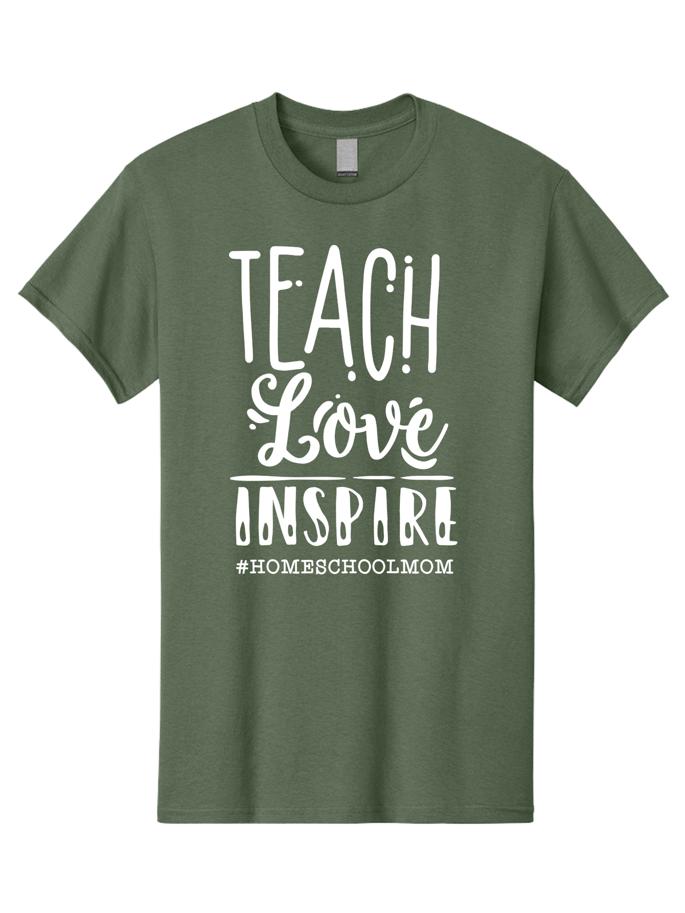 Teach-Love-Inspire-2 Men'S Graphic Tee, 100% Cotton, Comfortable Casual Summer Wear, Machine Washable, Homeschool Mom, Inspirational Quote, Teaching With Love, Homeschooling Inspiration, Motivational Phrase, Teaching Inspiration, Aab443