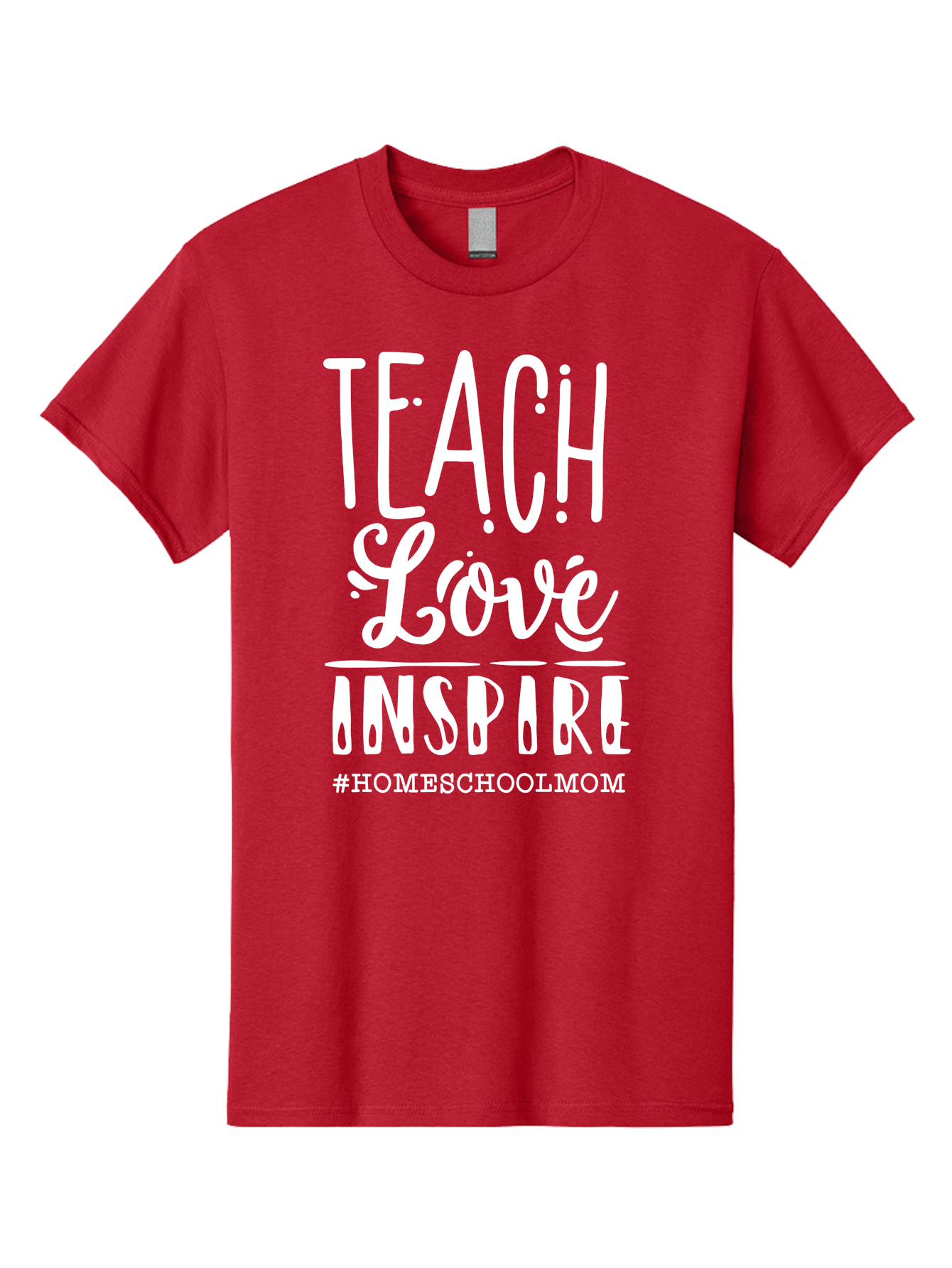 Teach-Love-Inspire-2 Men'S Graphic Tee, 100% Cotton, Comfortable Casual Summer Wear, Machine Washable, Homeschool Mom, Inspirational Quote, Teaching With Love, Homeschooling Inspiration, Motivational Phrase, Teaching Inspiration, Aab443