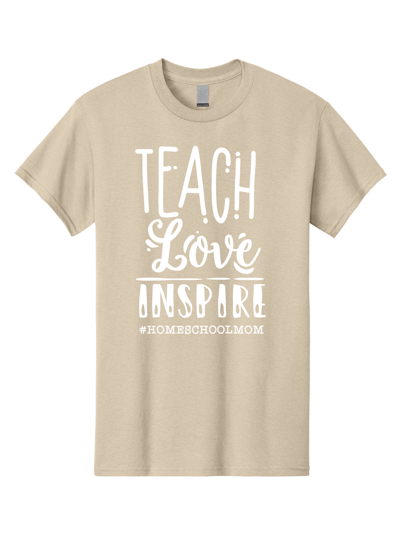 Teach-Love-Inspire-2 Men'S Graphic Tee, 100% Cotton, Comfortable Casual Summer Wear, Machine Washable, Homeschool Mom, Inspirational Quote, Teaching With Love, Homeschooling Inspiration, Motivational Phrase, Teaching Inspiration, Aab443