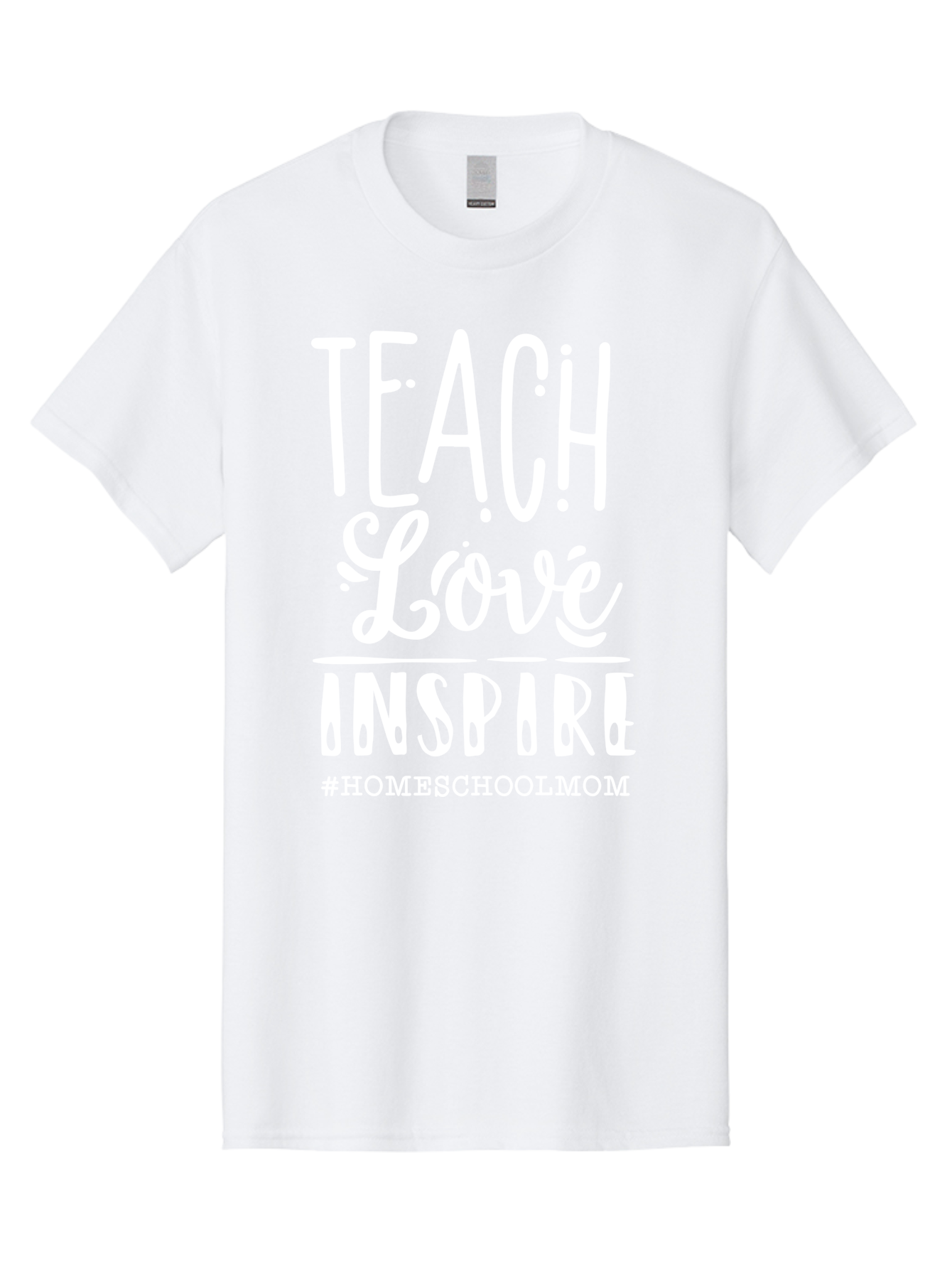Teach-Love-Inspire-2 Men'S Graphic Tee, 100% Cotton, Comfortable Casual Summer Wear, Machine Washable, Homeschool Mom, Inspirational Quote, Teaching With Love, Homeschooling Inspiration, Motivational Phrase, Teaching Inspiration, Aab443
