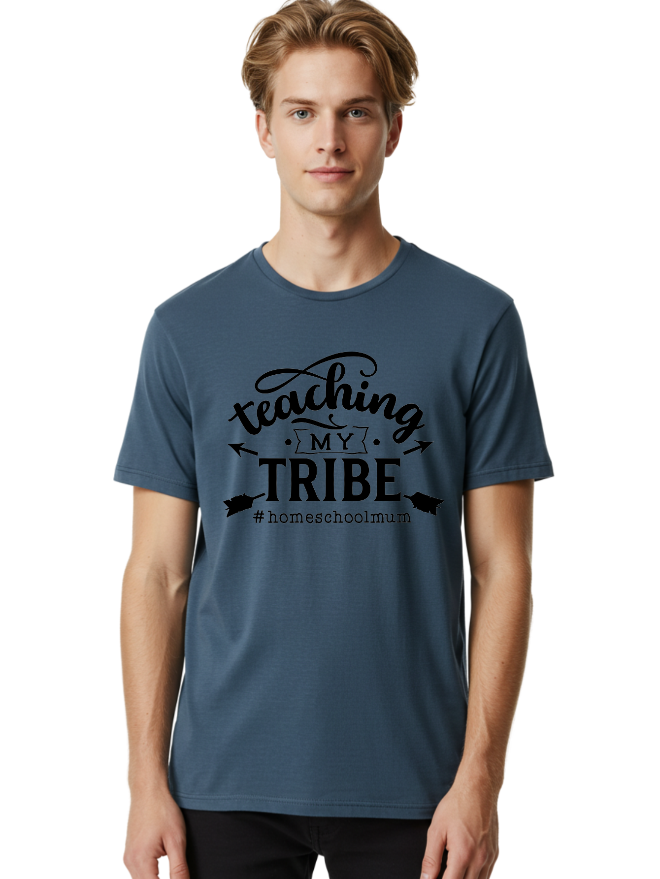 Teaching-My-Tribe-1 Men'S Graphic Tee, 100% Cotton, Comfortable Casual Summer Wear, Machine Washable, Homeschooling Mom, Teaching With Love, Homeschooling Community, Proud Parent, Education At Home, Teaching Tribe Aab446