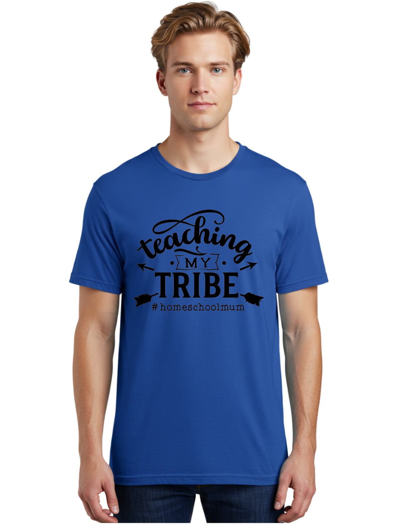 Teaching-My-Tribe-1 Men'S Graphic Tee, 100% Cotton, Comfortable Casual Summer Wear, Machine Washable, Homeschooling Mom, Teaching With Love, Homeschooling Community, Proud Parent, Education At Home, Teaching Tribe Aab446