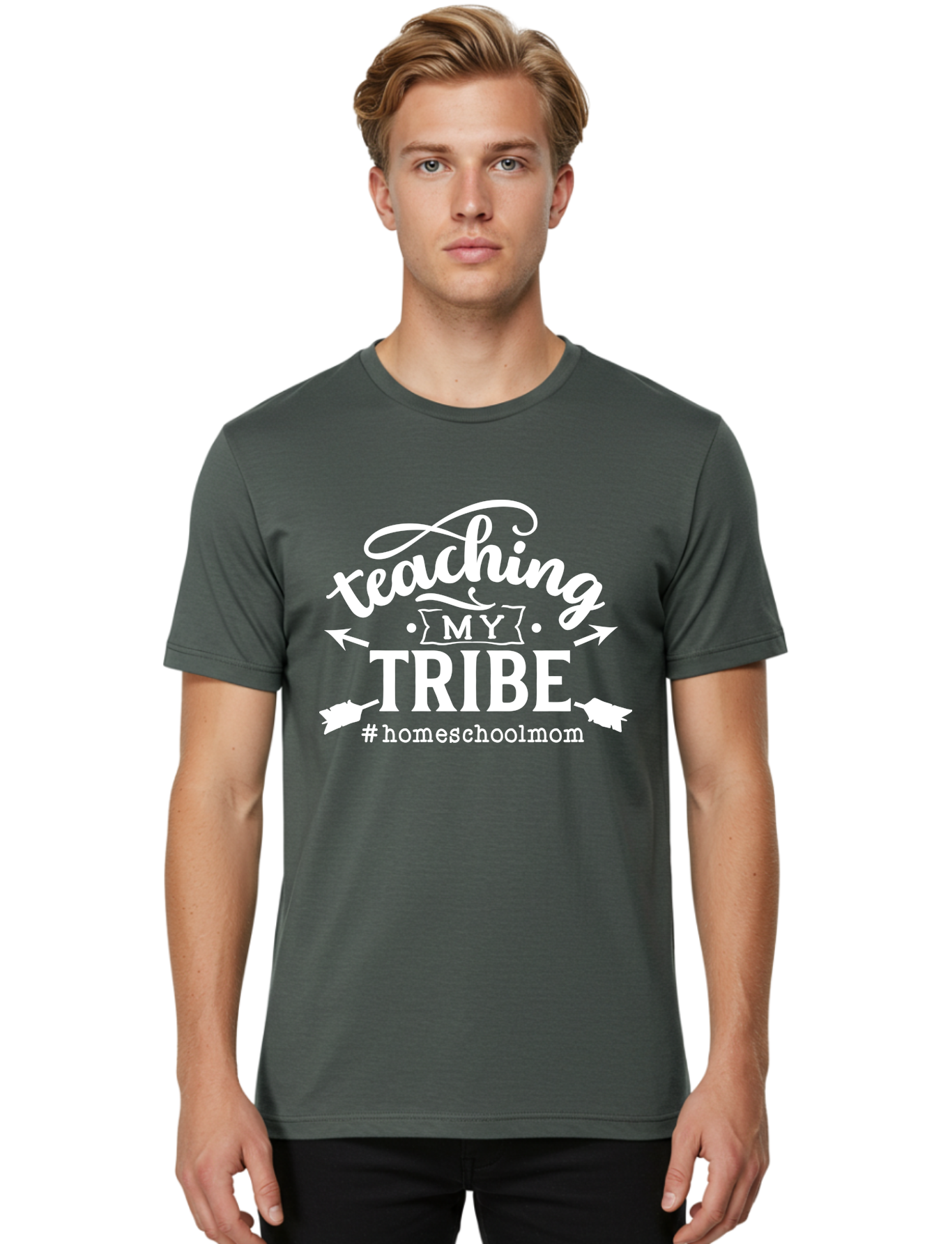 Teaching-My-Tribe-2 Men'S Graphic Tee, 100% Cotton, Comfortable Casual Summer Wear, Machine Washable, Homeschool Mom, Teaching My Tribe, Homeschooling, Parenting, Education, Family Learning, Custom Apparel, Inspirational Quote, Aab447