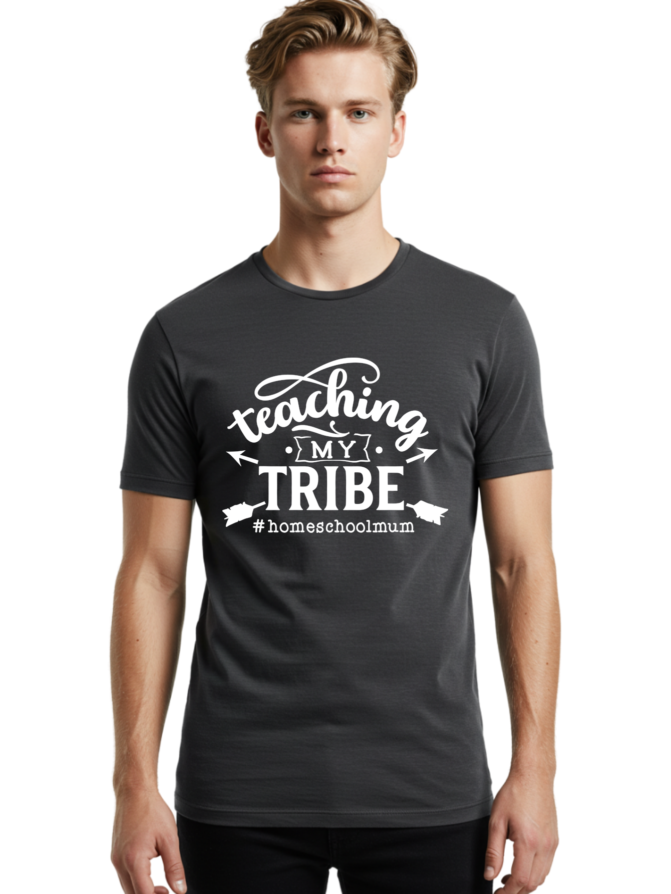 Teaching-My-Tribe Men'S Graphic Tee, 100% Cotton, Comfortable Casual Summer Wear, Machine Washable, Homeschool Mom, Teaching My Tribe, Homeschooling, Parenting, Education, Learning At Home, Family Bonding, #Homeschoolmum Aab449