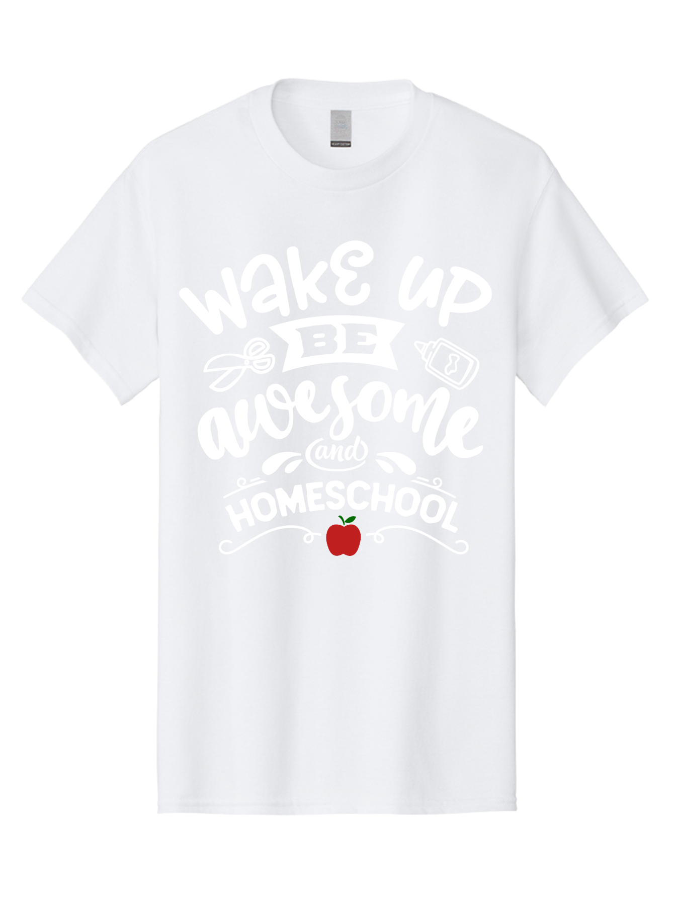 Wake-Up-Be-Awesome-And-Homeschool-1 Men'S Graphic Tee, 100% Cotton, Comfortable Casual Summer Wear, Machine Washable, Homeschool Inspiration, Motivational Quote, Morning Motivation, Educational Quote, Homeschooling, Learning At Home, Aab452