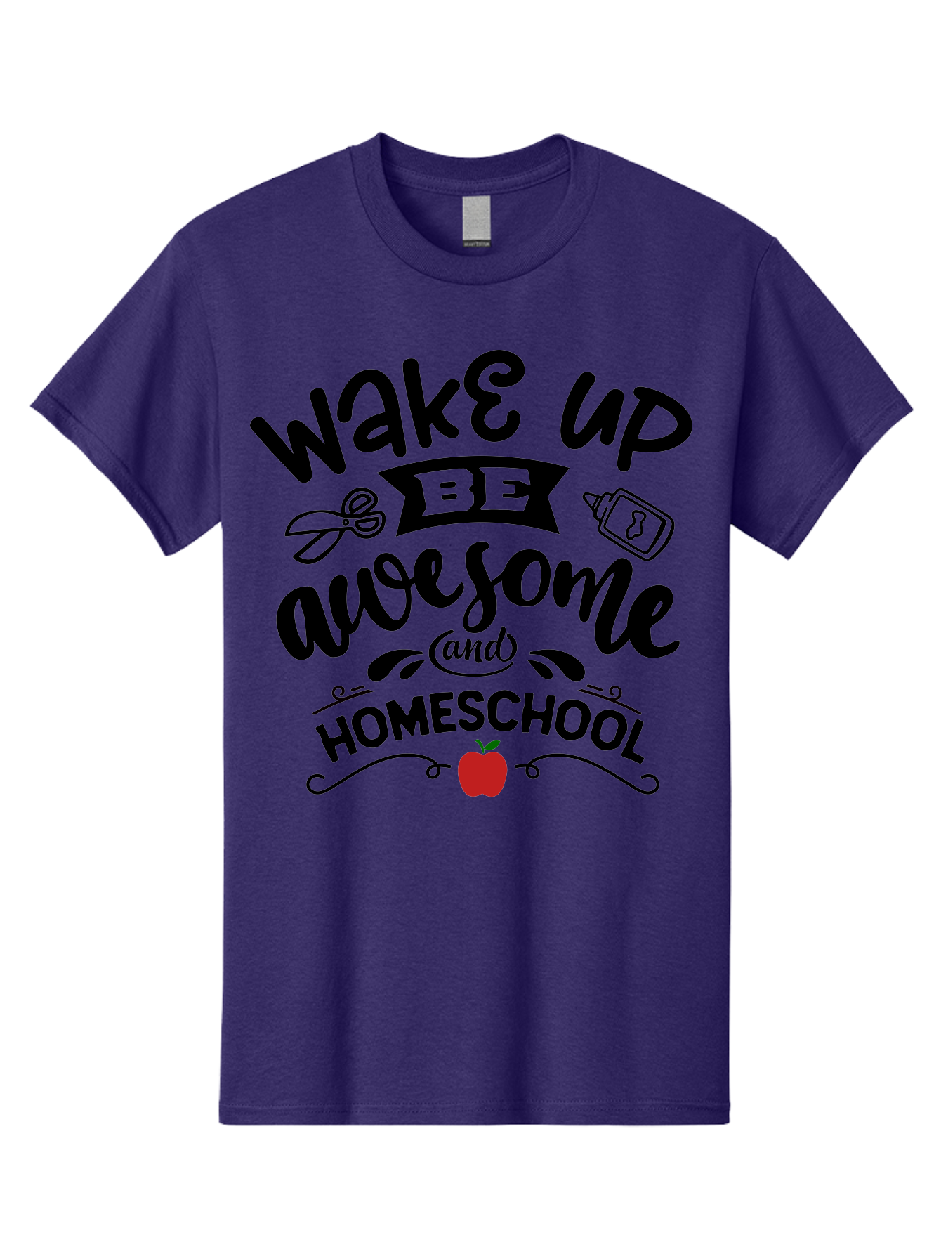 Wake-Up-Be-Awesome-And-Homeschool-2 Men'S Graphic Tee, 100% Cotton, Comfortable Casual Summer Wear, Machine Washable, Homeschool Inspiration, Motivational Quote, Morning Motivation, Educational Quotes, Homeschooling, Learning At Home, Aab453