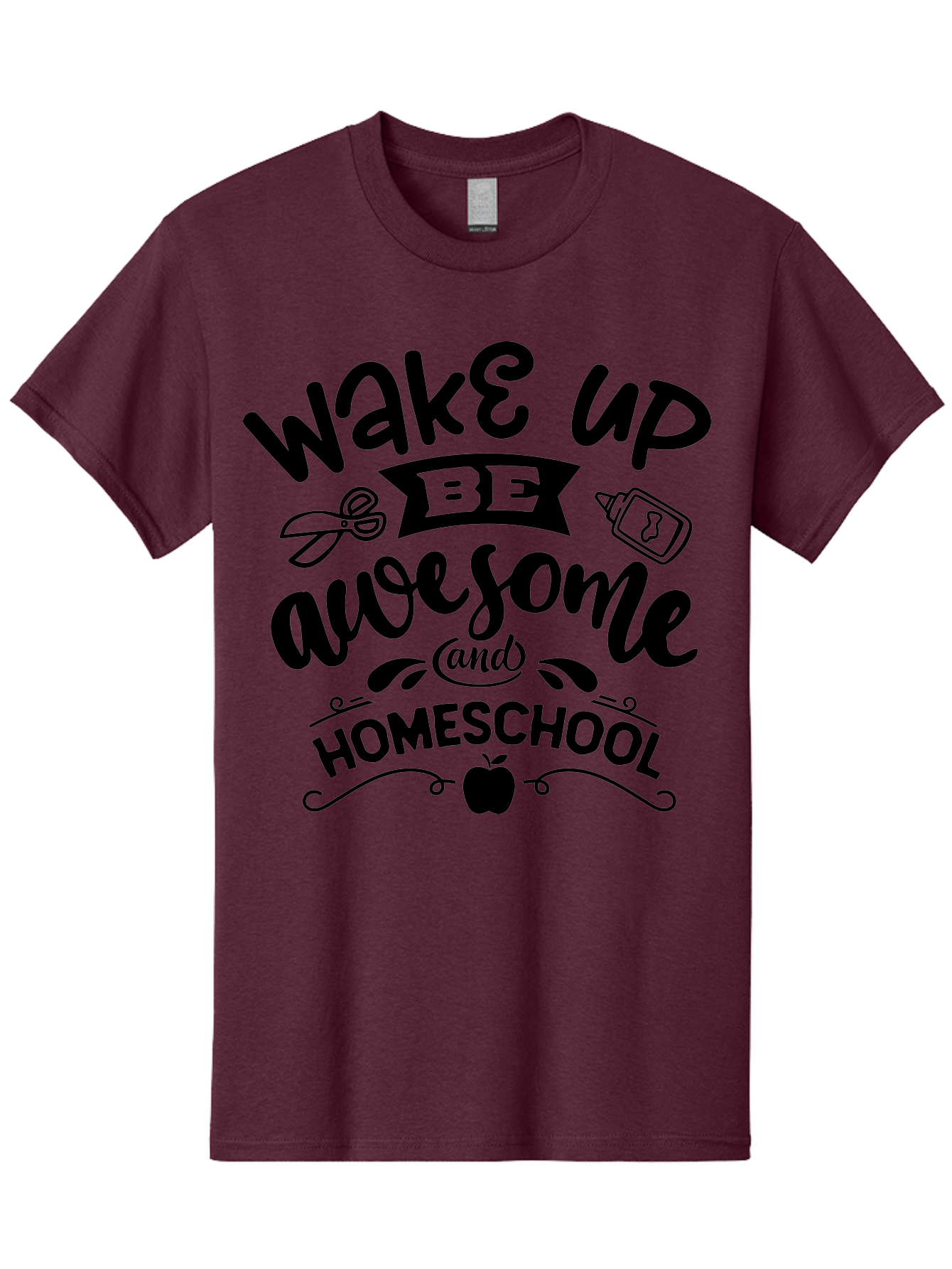 Wake-Up-Be-Awesome-And-Homeschool-3 Men'S Graphic Tee, 100% Cotton, Comfortable Casual Summer Wear, Machine Washable, Homeschool Inspiration, Motivational Quote, Education Encouragement, Morning Motivation, Learning At Home, Homeschooling, Aab454