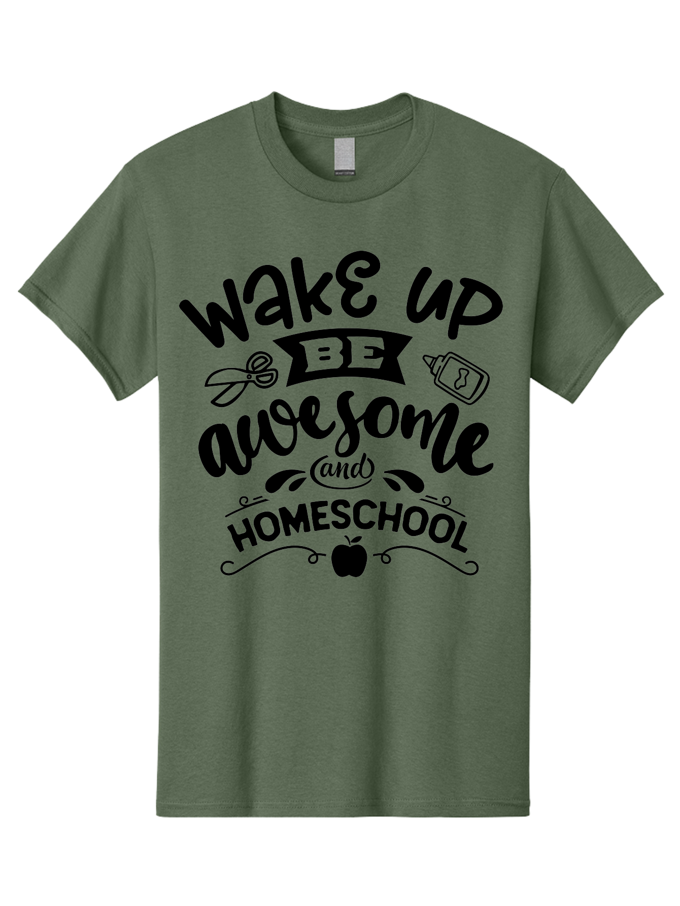 Wake-Up-Be-Awesome-And-Homeschool-3 Men'S Graphic Tee, 100% Cotton, Comfortable Casual Summer Wear, Machine Washable, Homeschool Inspiration, Motivational Quote, Education Encouragement, Morning Motivation, Learning At Home, Homeschooling, Aab454