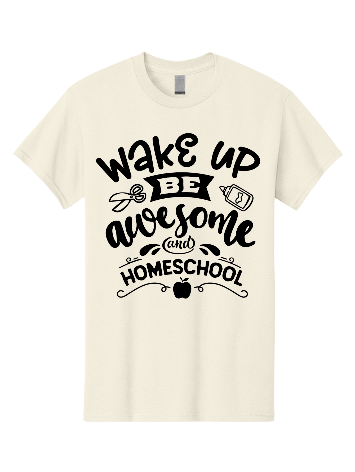Wake-Up-Be-Awesome-And-Homeschool-3 Men'S Graphic Tee, 100% Cotton, Comfortable Casual Summer Wear, Machine Washable, Homeschool Inspiration, Motivational Quote, Education Encouragement, Morning Motivation, Learning At Home, Homeschooling, Aab454
