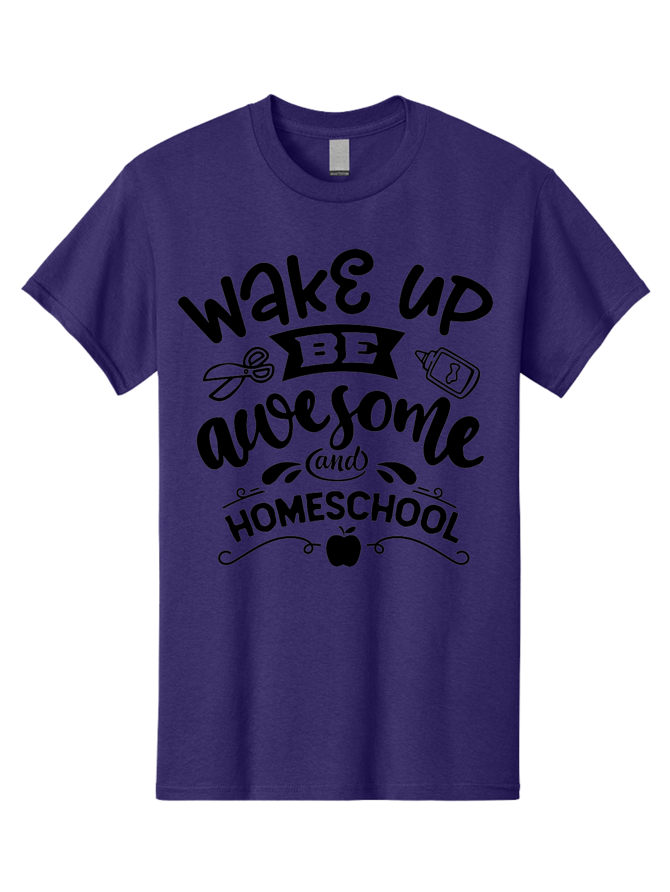 Wake-Up-Be-Awesome-And-Homeschool-3 Men'S Graphic Tee, 100% Cotton, Comfortable Casual Summer Wear, Machine Washable, Homeschool Inspiration, Motivational Quote, Education Encouragement, Morning Motivation, Learning At Home, Homeschooling, Aab454