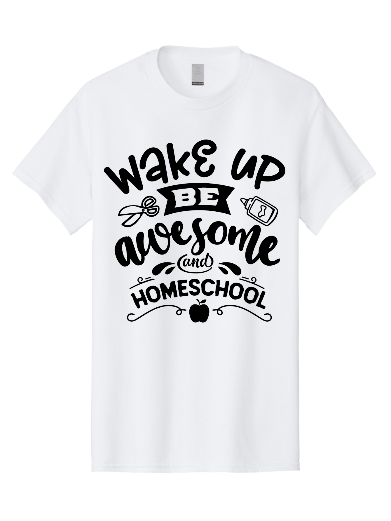 Wake-Up-Be-Awesome-And-Homeschool-3 Men'S Graphic Tee, 100% Cotton, Comfortable Casual Summer Wear, Machine Washable, Homeschool Inspiration, Motivational Quote, Education Encouragement, Morning Motivation, Learning At Home, Homeschooling, Aab454
