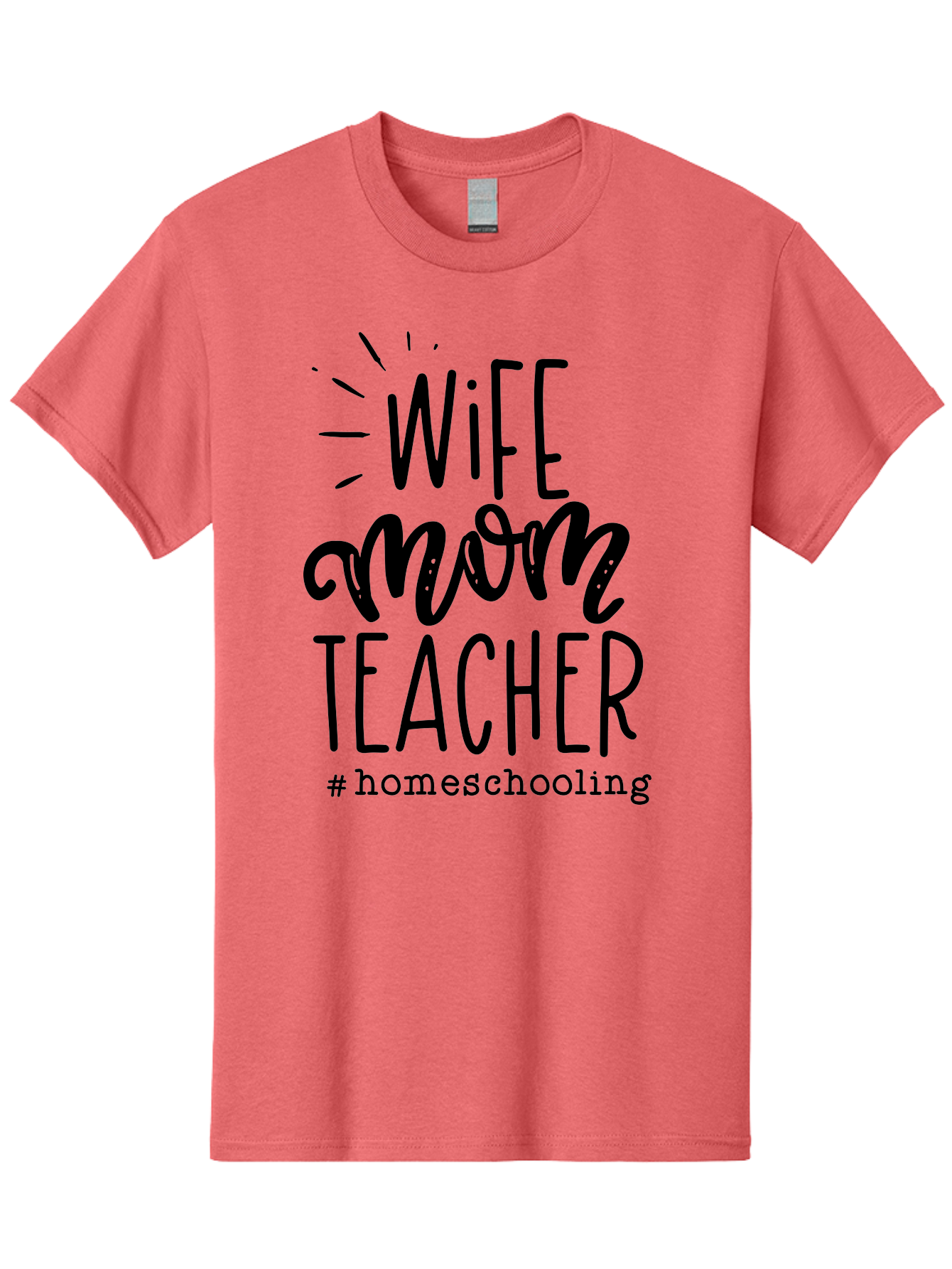 Wife-Mom-Teacher-Homeschooling-1 Men'S Graphic Tee, 100% Cotton, Comfortable Casual Summer Wear, Machine Washable, Homeschooling Mom, Wife And Teacher, Mom Life, Teacher Life, Homeschooling Quotes, Inspirational Quotes, Mom Quotes, Aab456
