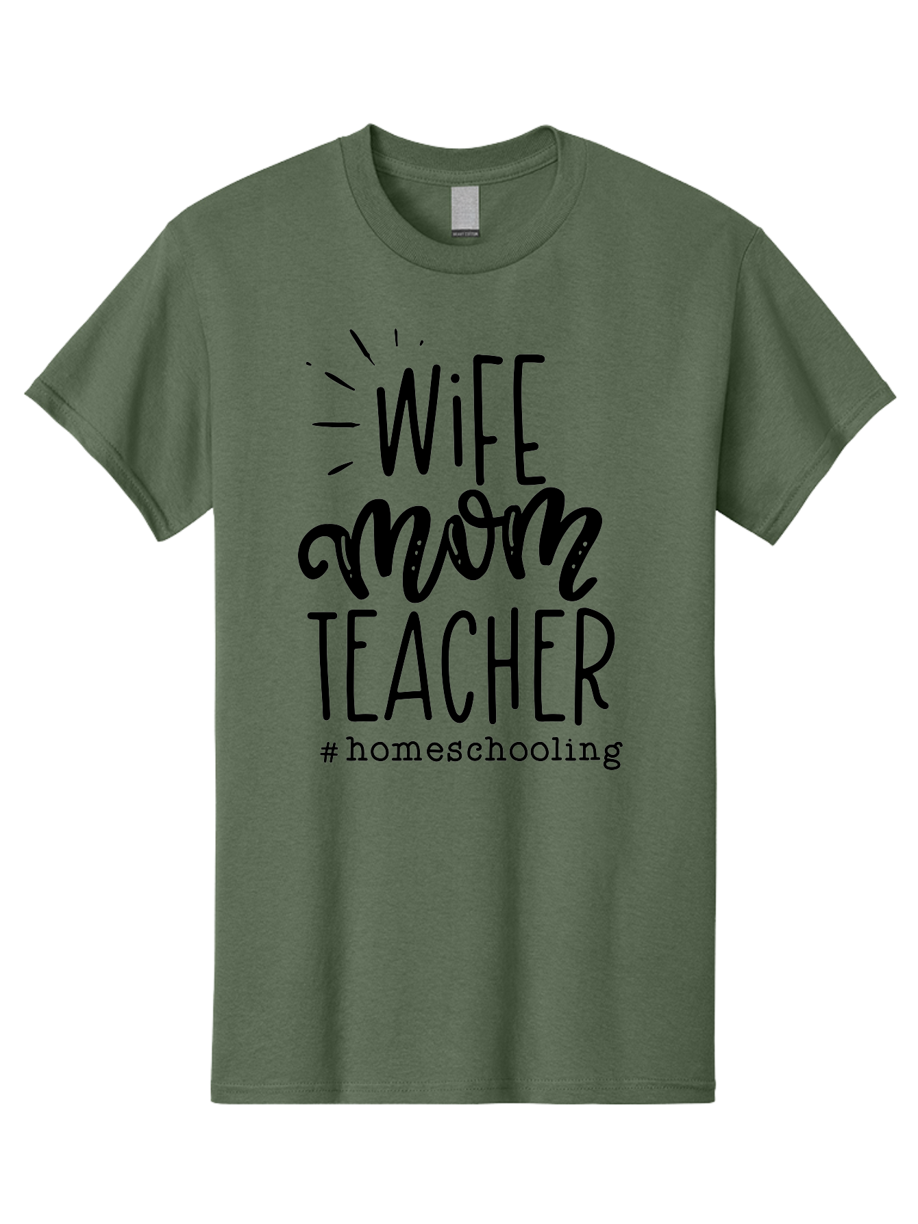 Wife-Mom-Teacher-Homeschooling-1 Men'S Graphic Tee, 100% Cotton, Comfortable Casual Summer Wear, Machine Washable, Homeschooling Mom, Wife And Teacher, Mom Life, Teacher Life, Homeschooling Quotes, Inspirational Quotes, Mom Quotes, Aab456