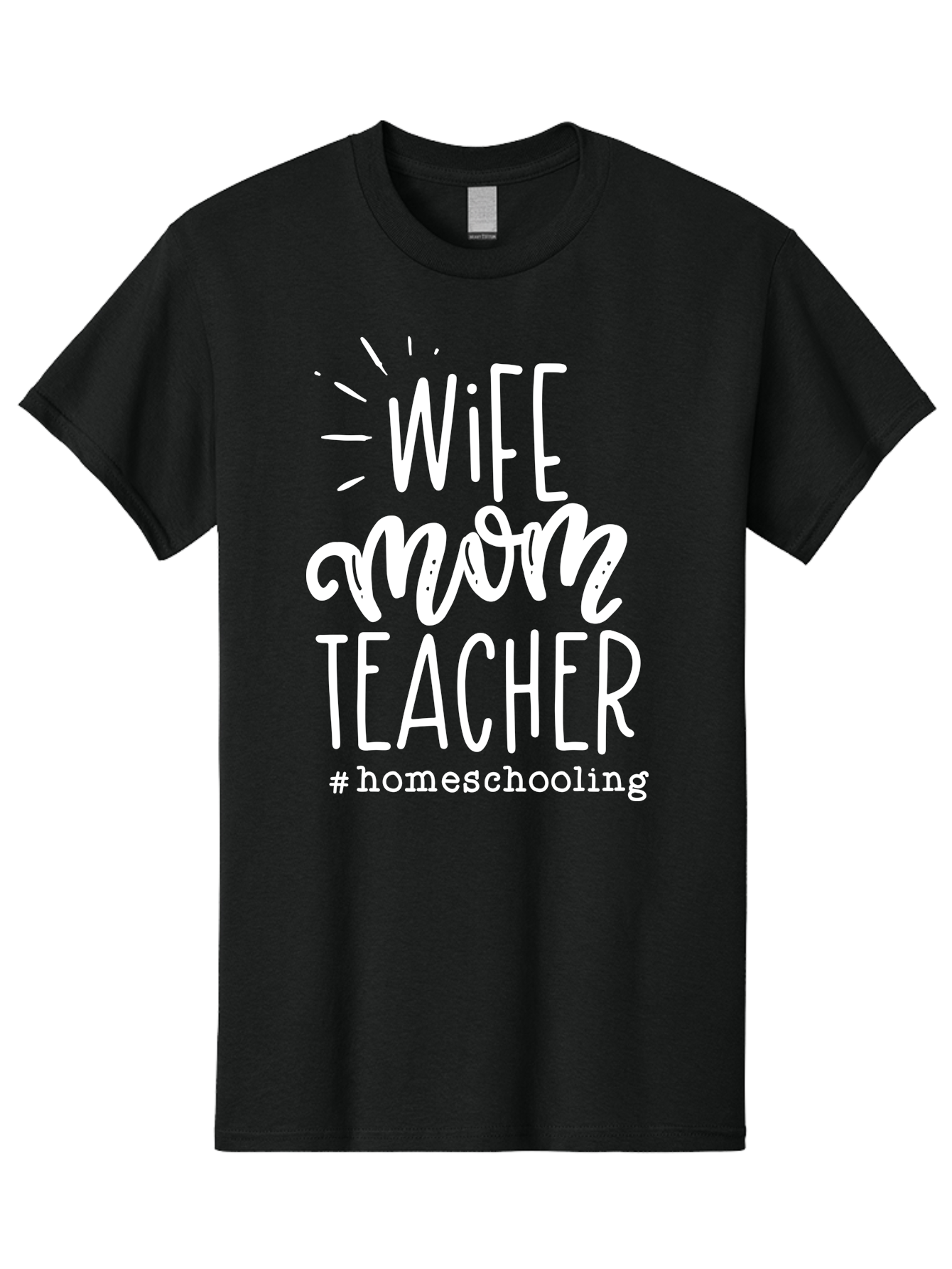 Wife-Mom-Teacher-Homeschooling Men'S Graphic Tee, 100% Cotton, Comfortable Casual Summer Wear, Machine Washable, Homeschooling Mom, Wife And Mother, Teacher Inspiration, Homeschooling Lifestyle, Parenting Goals, Mom Life, Teacher Life Aab457