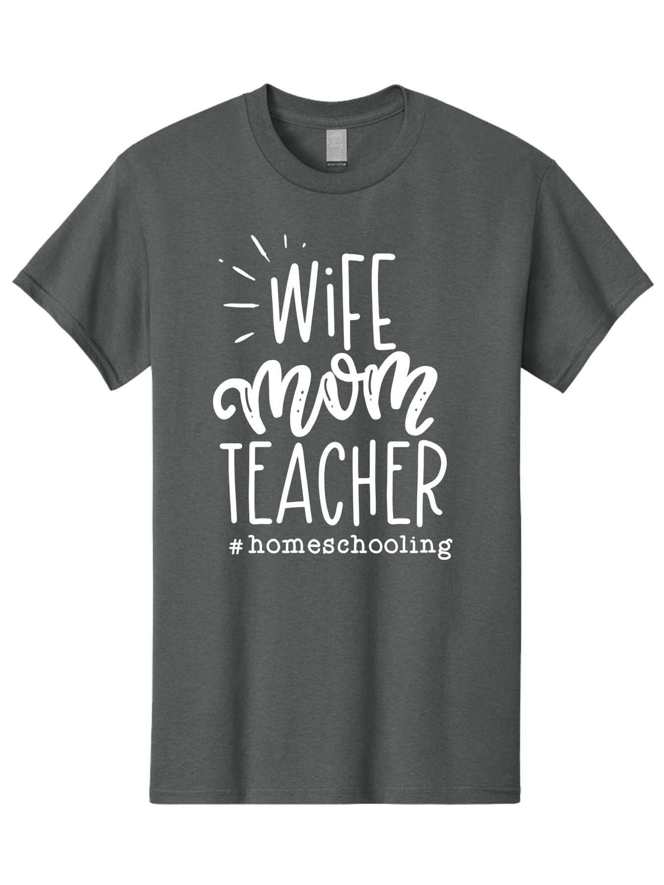 Wife-Mom-Teacher-Homeschooling Men'S Graphic Tee, 100% Cotton, Comfortable Casual Summer Wear, Machine Washable, Homeschooling Mom, Wife And Mother, Teacher Inspiration, Homeschooling Lifestyle, Parenting Goals, Mom Life, Teacher Life Aab457