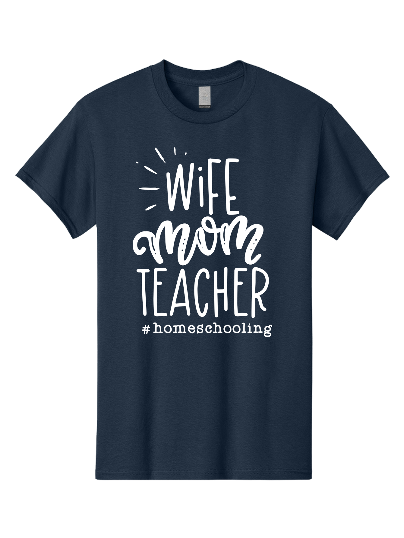 Wife-Mom-Teacher-Homeschooling Men'S Graphic Tee, 100% Cotton, Comfortable Casual Summer Wear, Machine Washable, Homeschooling Mom, Wife And Mother, Teacher Inspiration, Homeschooling Lifestyle, Parenting Goals, Mom Life, Teacher Life Aab457