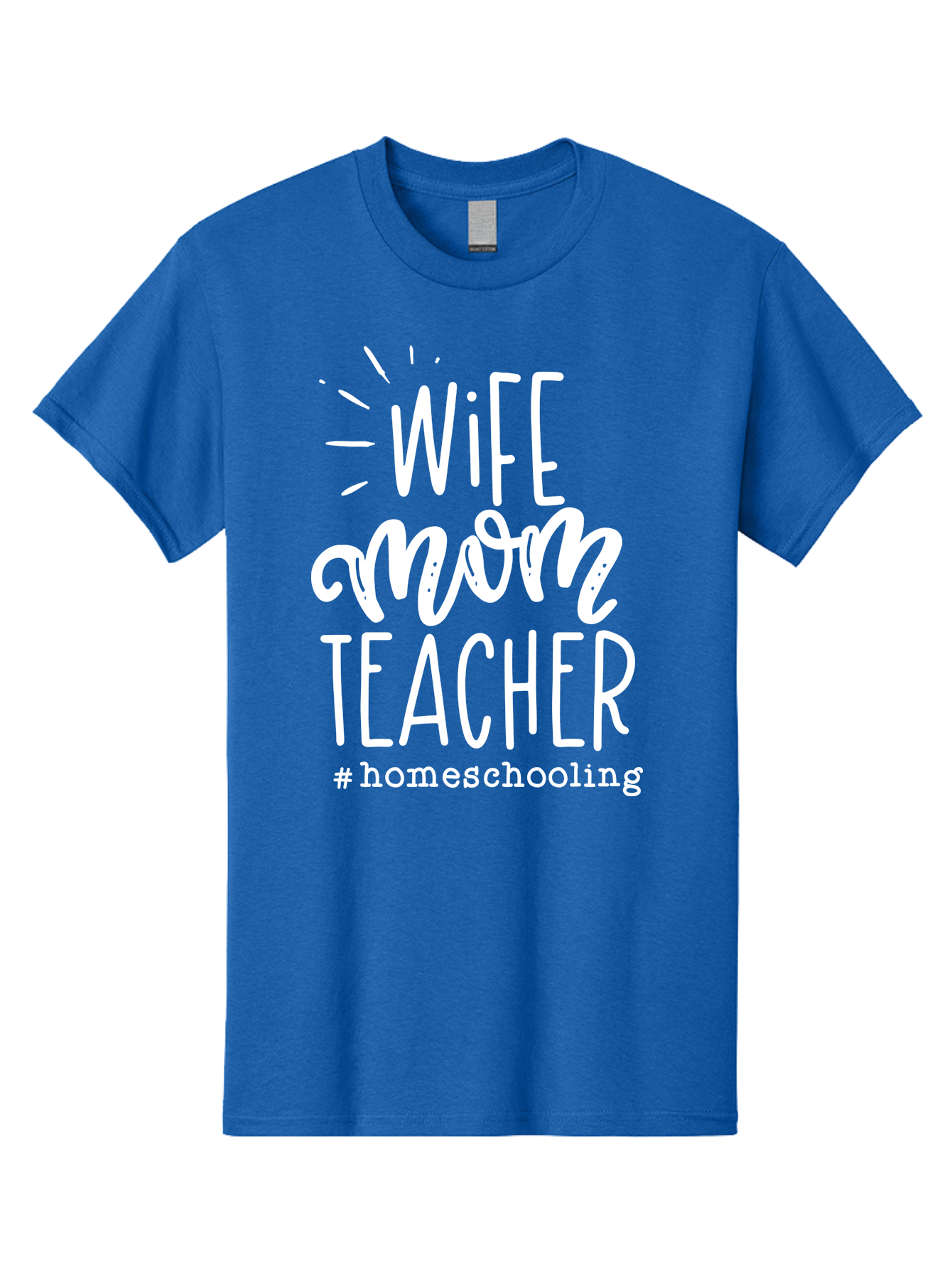 Wife-Mom-Teacher-Homeschooling Men'S Graphic Tee, 100% Cotton, Comfortable Casual Summer Wear, Machine Washable, Homeschooling Mom, Wife And Mother, Teacher Inspiration, Homeschooling Lifestyle, Parenting Goals, Mom Life, Teacher Life Aab457