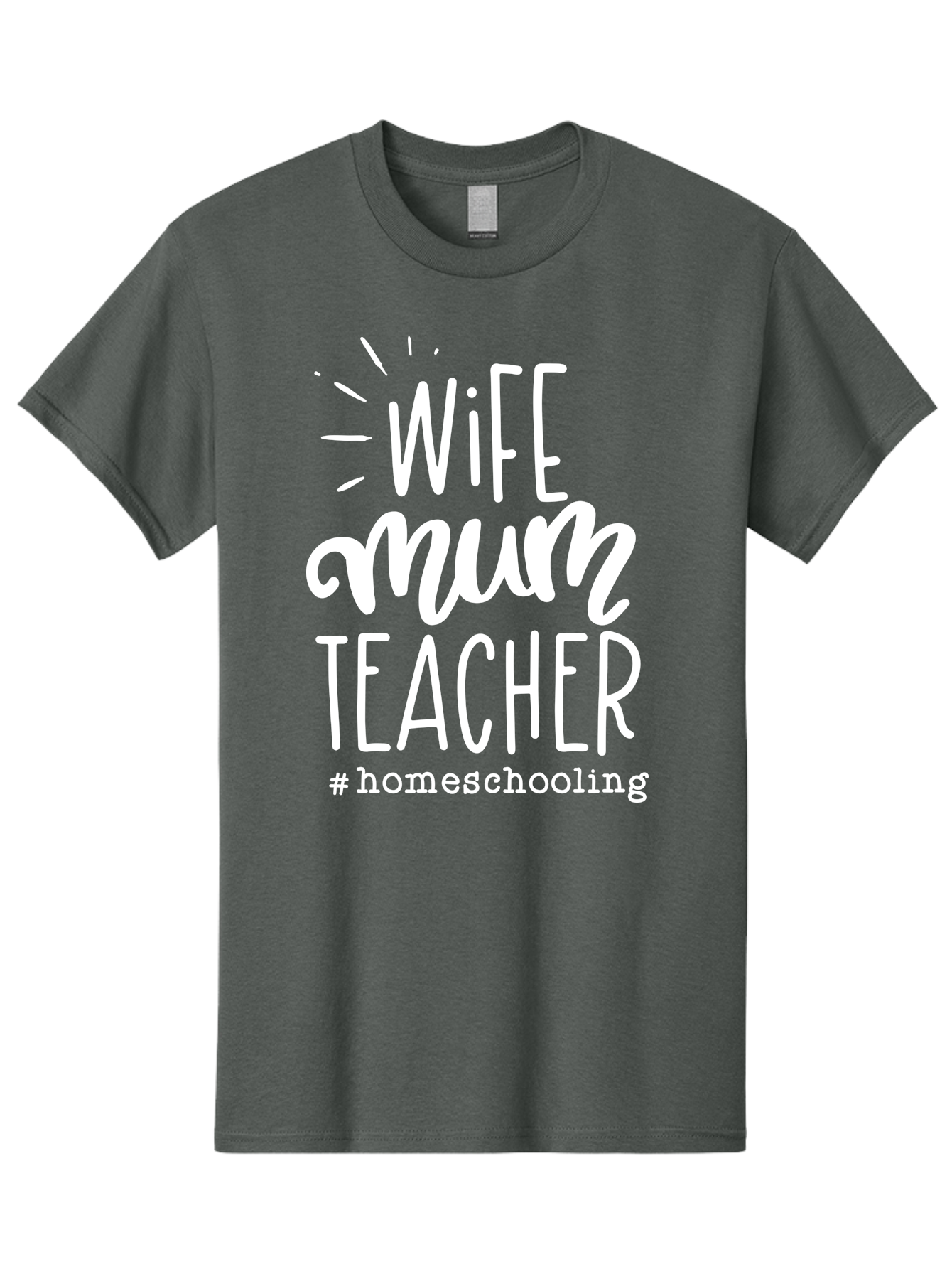Wife-Mum-Teacher-Homeschooling Men'S Graphic Tee, 100% Cotton, Comfortable Casual Summer Wear, Machine Washable, Wife, Mum, Teacher, Homeschooling, Family Roles, Teaching At Home, Modern Parenting, Family Values Aab458