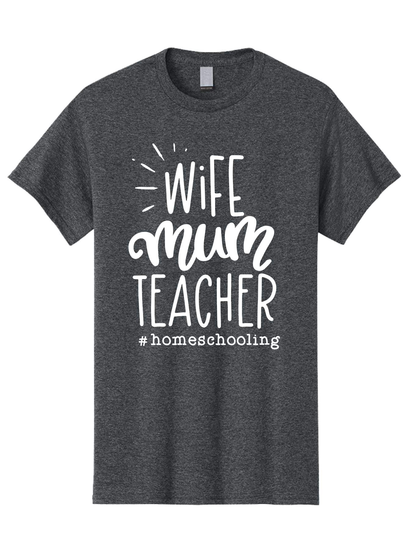 Wife-Mum-Teacher-Homeschooling Men'S Graphic Tee, 100% Cotton, Comfortable Casual Summer Wear, Machine Washable, Wife, Mum, Teacher, Homeschooling, Family Roles, Teaching At Home, Modern Parenting, Family Values Aab458