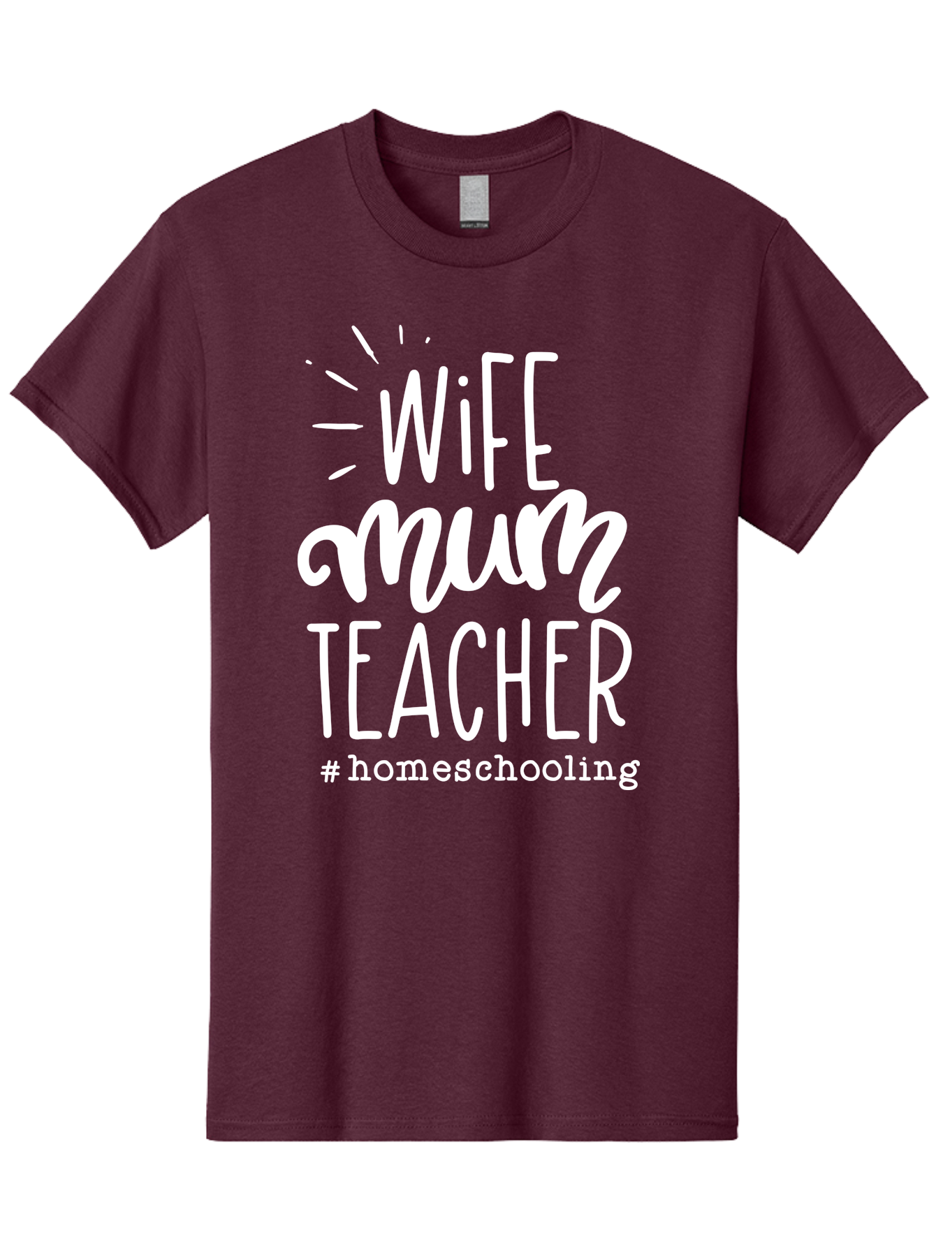 Wife-Mum-Teacher-Homeschooling Men'S Graphic Tee, 100% Cotton, Comfortable Casual Summer Wear, Machine Washable, Wife, Mum, Teacher, Homeschooling, Family Roles, Teaching At Home, Modern Parenting, Family Values Aab458