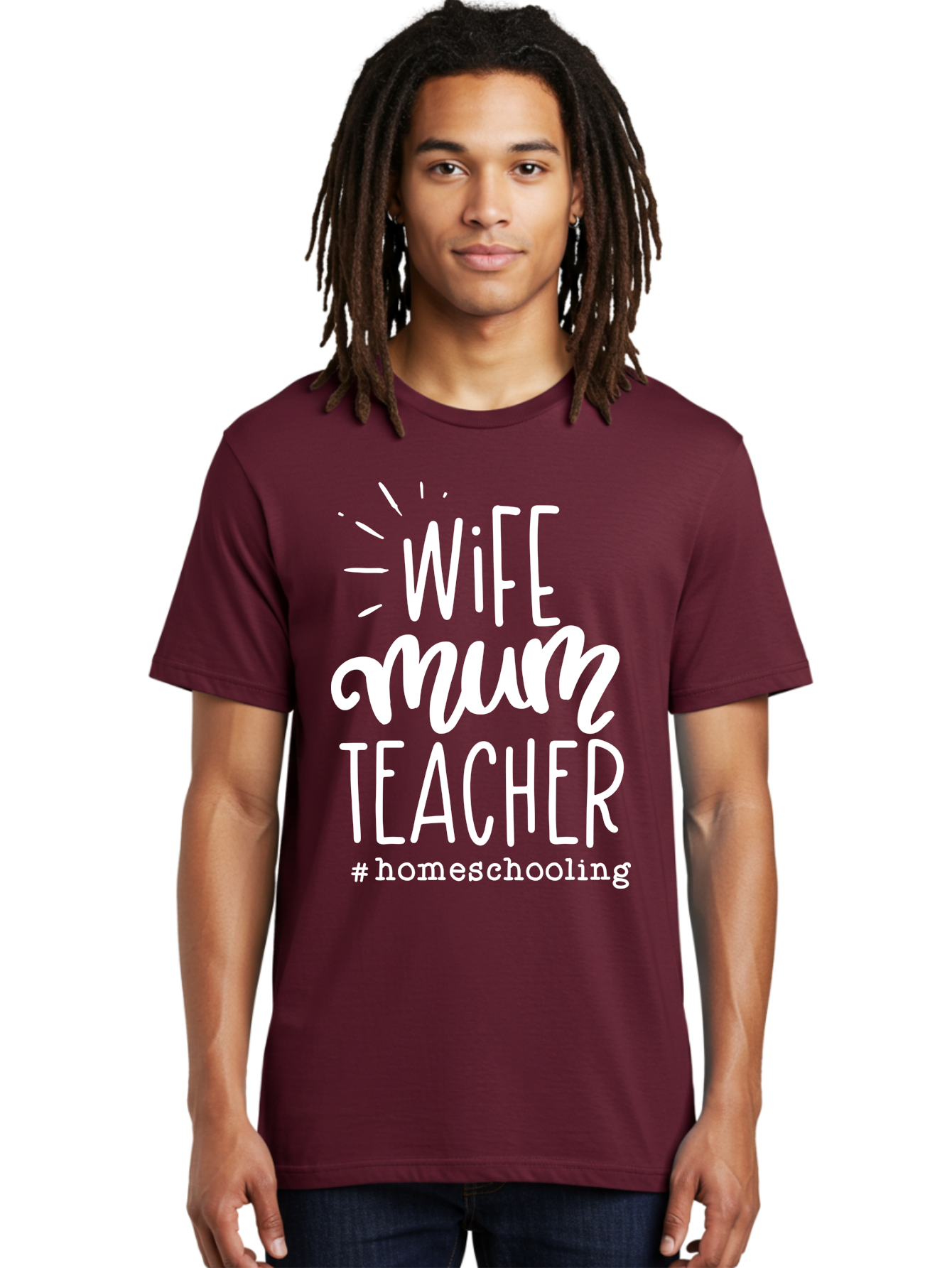 Wife-Mum-Teacher-Homeschooling Men'S Graphic Tee, 100% Cotton, Comfortable Casual Summer Wear, Machine Washable, Wife, Mum, Teacher, Homeschooling, Family Roles, Teaching At Home, Modern Parenting, Family Values Aab458