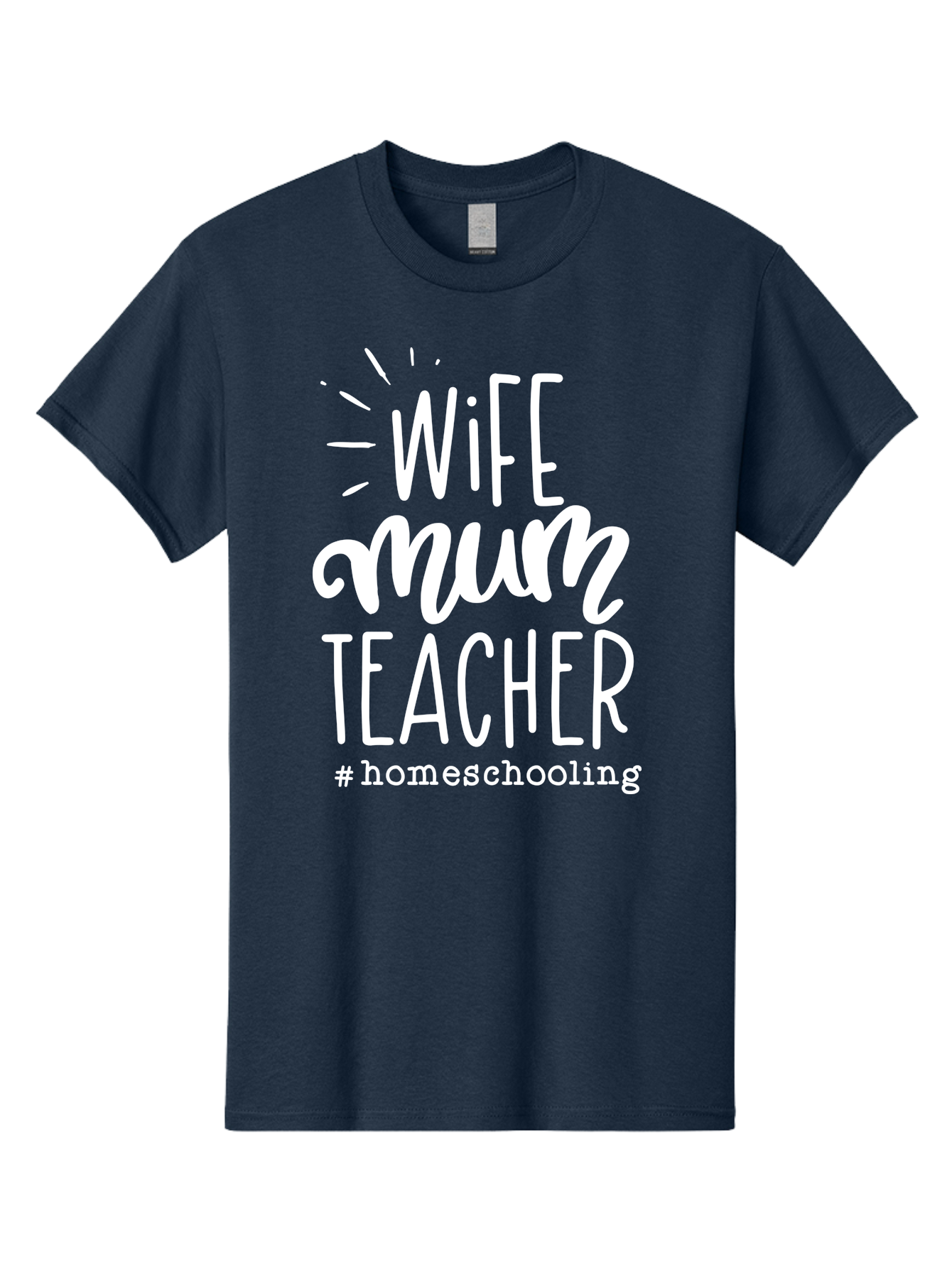 Wife-Mum-Teacher-Homeschooling Men'S Graphic Tee, 100% Cotton, Comfortable Casual Summer Wear, Machine Washable, Wife, Mum, Teacher, Homeschooling, Family Roles, Teaching At Home, Modern Parenting, Family Values Aab458