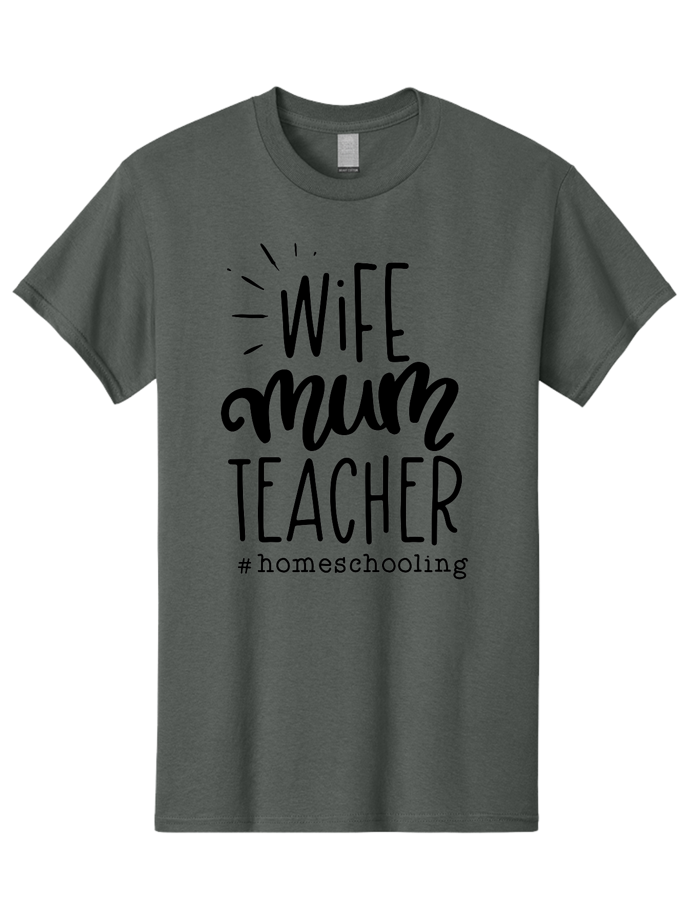 Wife-Mum-Teacher Men'S Graphic Tee, 100% Cotton, Comfortable Casual Summer Wear, Machine Washable, Homeschooling Mom, Wife And Teacher, Modern Family, Home Education, Parenting Roles, Inspirational Quote, Homeschooling Lifestyle Aab459