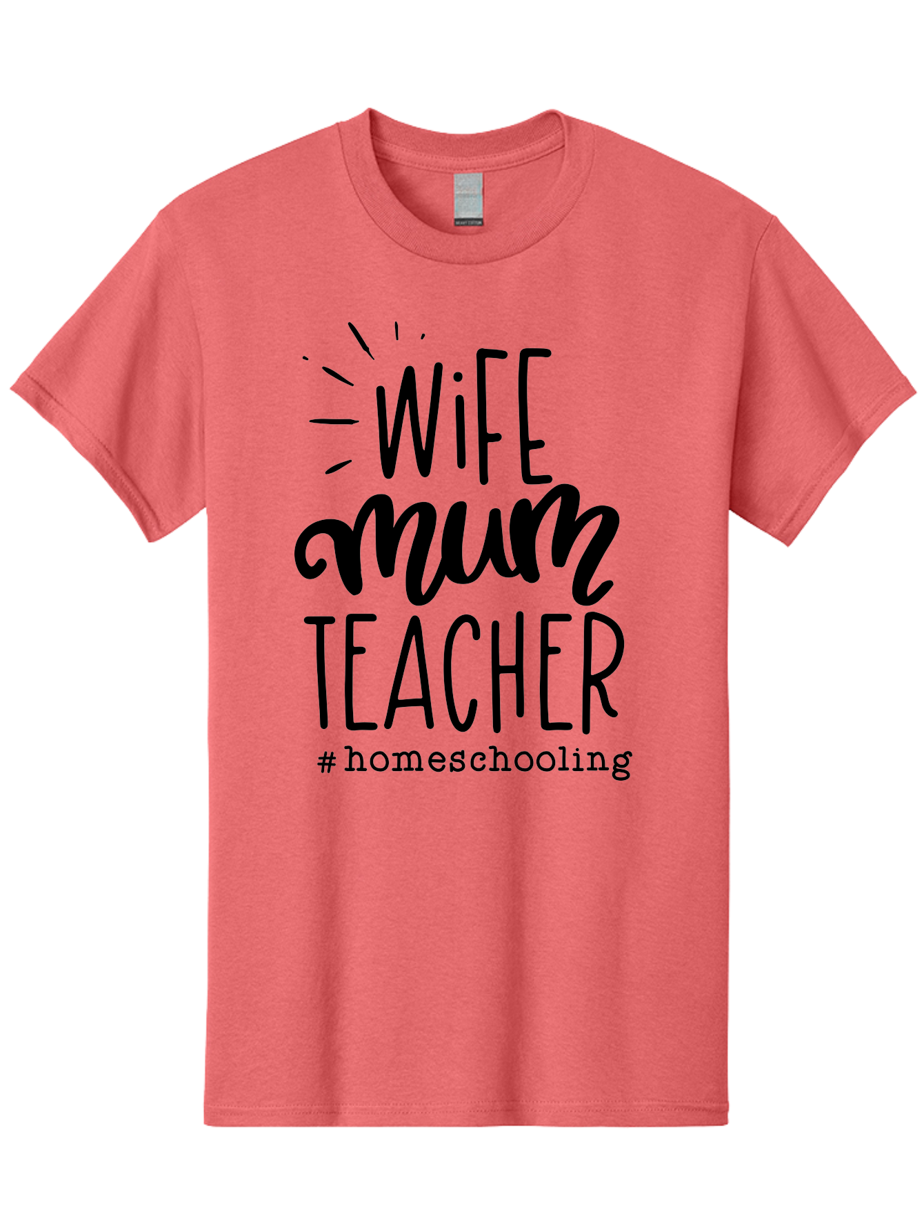 Wife-Mum-Teacher Men'S Graphic Tee, 100% Cotton, Comfortable Casual Summer Wear, Machine Washable, Homeschooling Mom, Wife And Teacher, Modern Family, Home Education, Parenting Roles, Inspirational Quote, Homeschooling Lifestyle Aab459