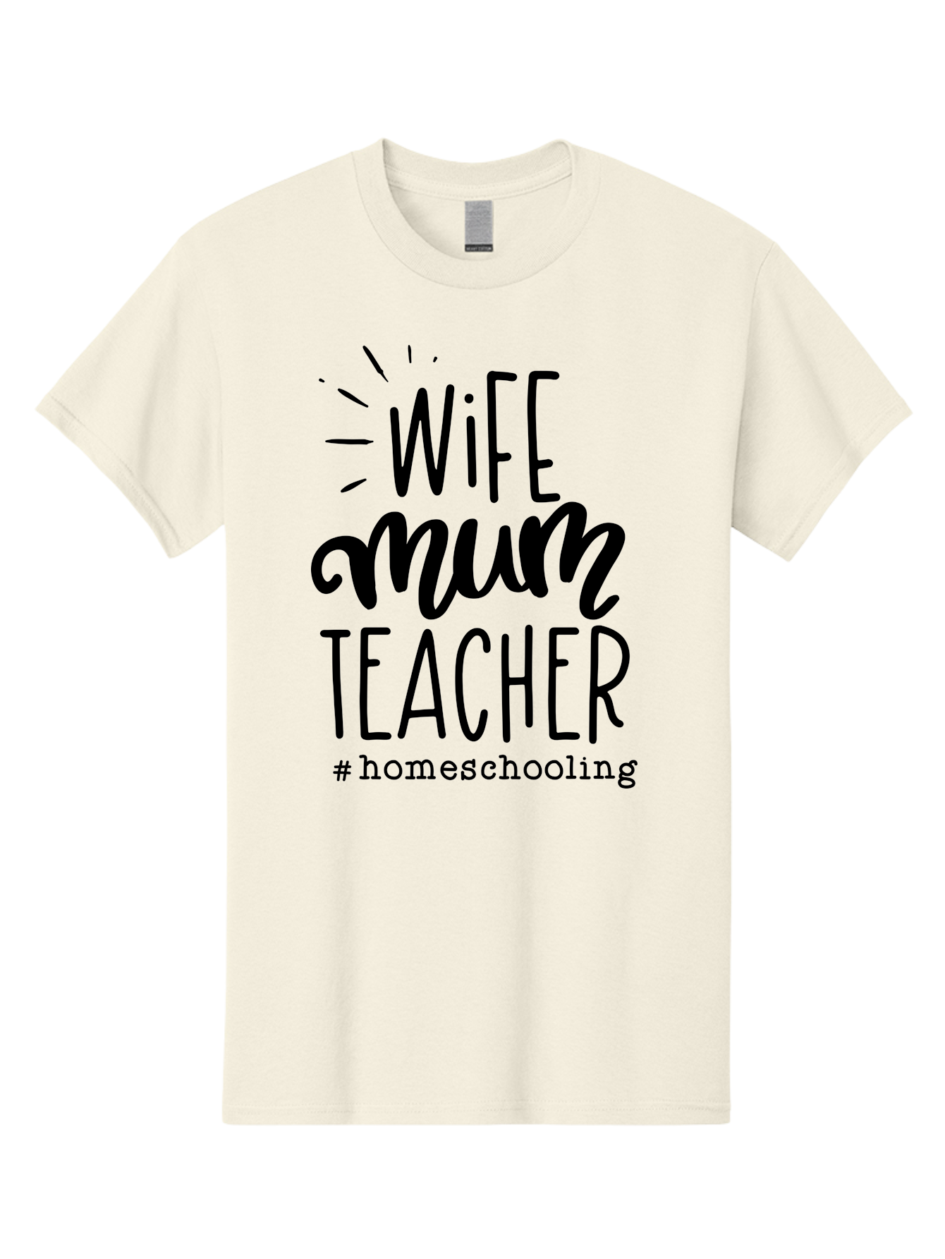 Wife-Mum-Teacher Men'S Graphic Tee, 100% Cotton, Comfortable Casual Summer Wear, Machine Washable, Homeschooling Mom, Wife And Teacher, Modern Family, Home Education, Parenting Roles, Inspirational Quote, Homeschooling Lifestyle Aab459